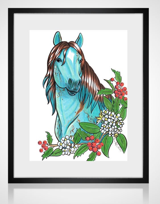Clydesdale Horse With Christmas Tree, Animal Diamond Painting