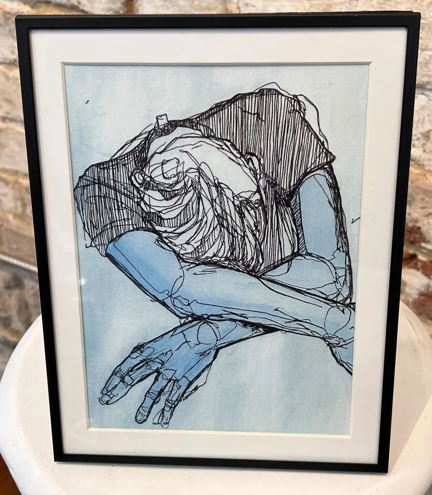 Jacob Cherry - Blue	reproduction of watercolor w/ink	$40