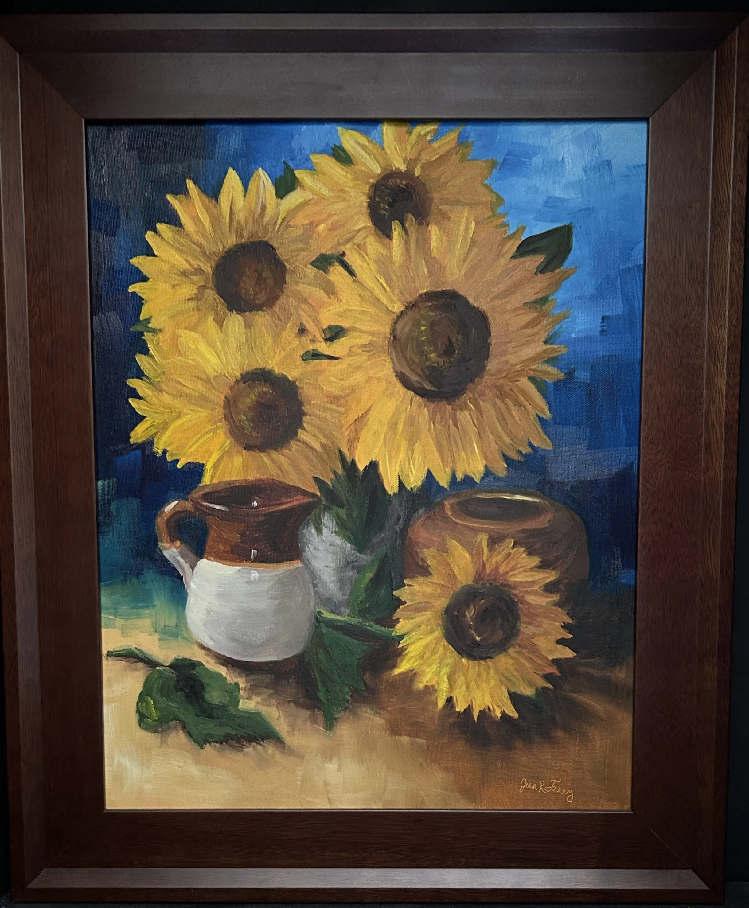 Jean Frey - Sunflower Still Life 1 - oil - JRF245 -  $200
