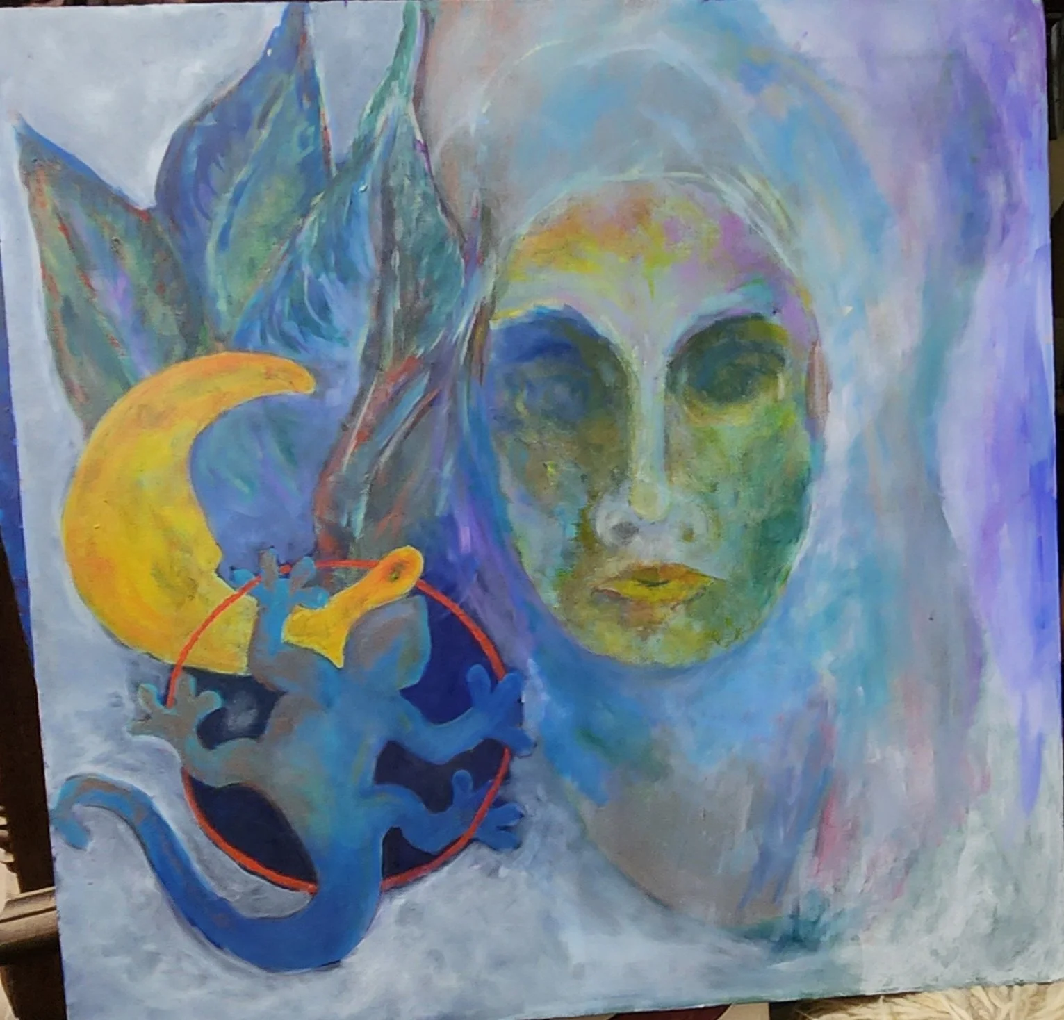 Woman Moon Lizard	JES530	$400				Acrylic		24x24