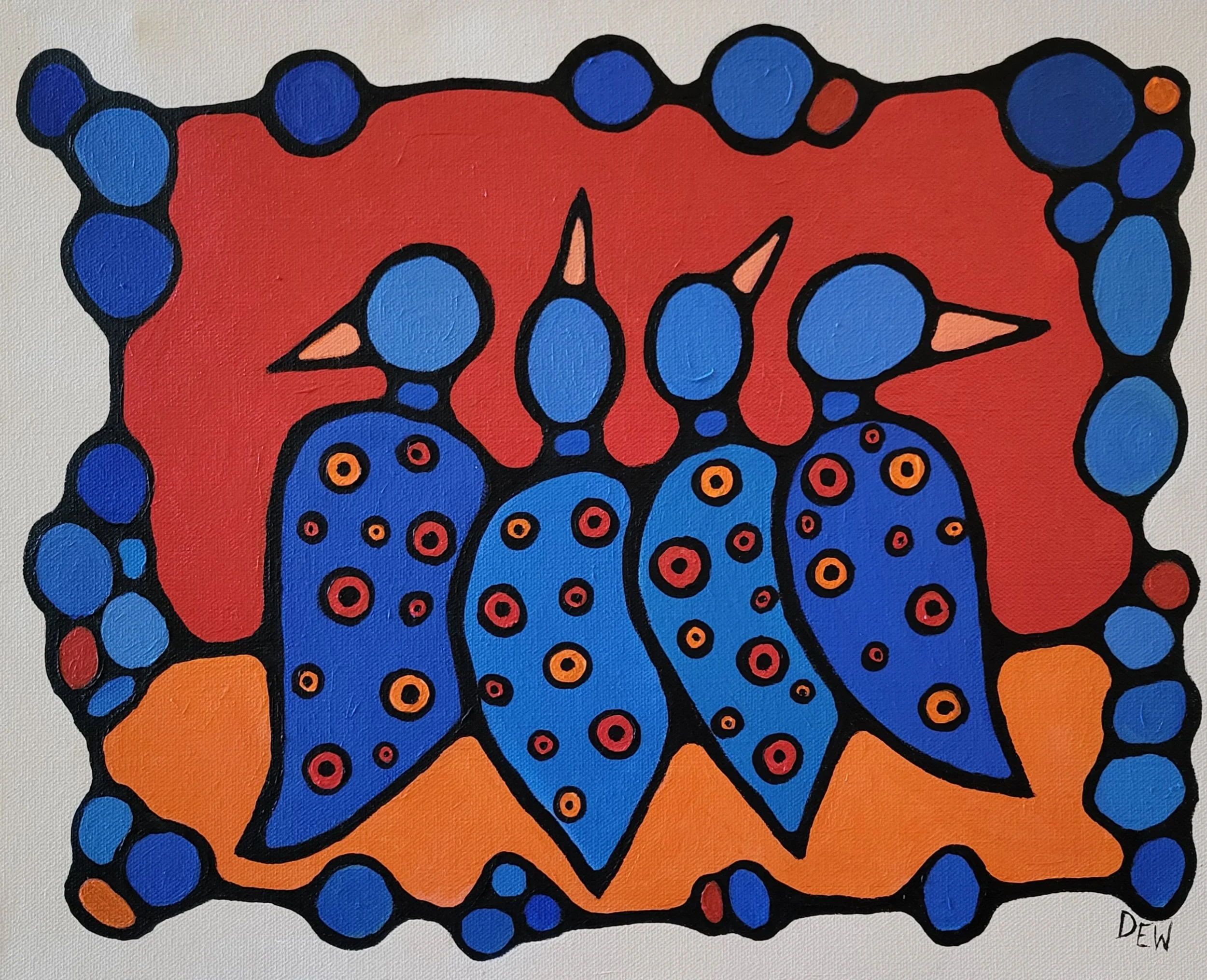 Donna Werling - Birds of a Feather  acrylic  	$125
