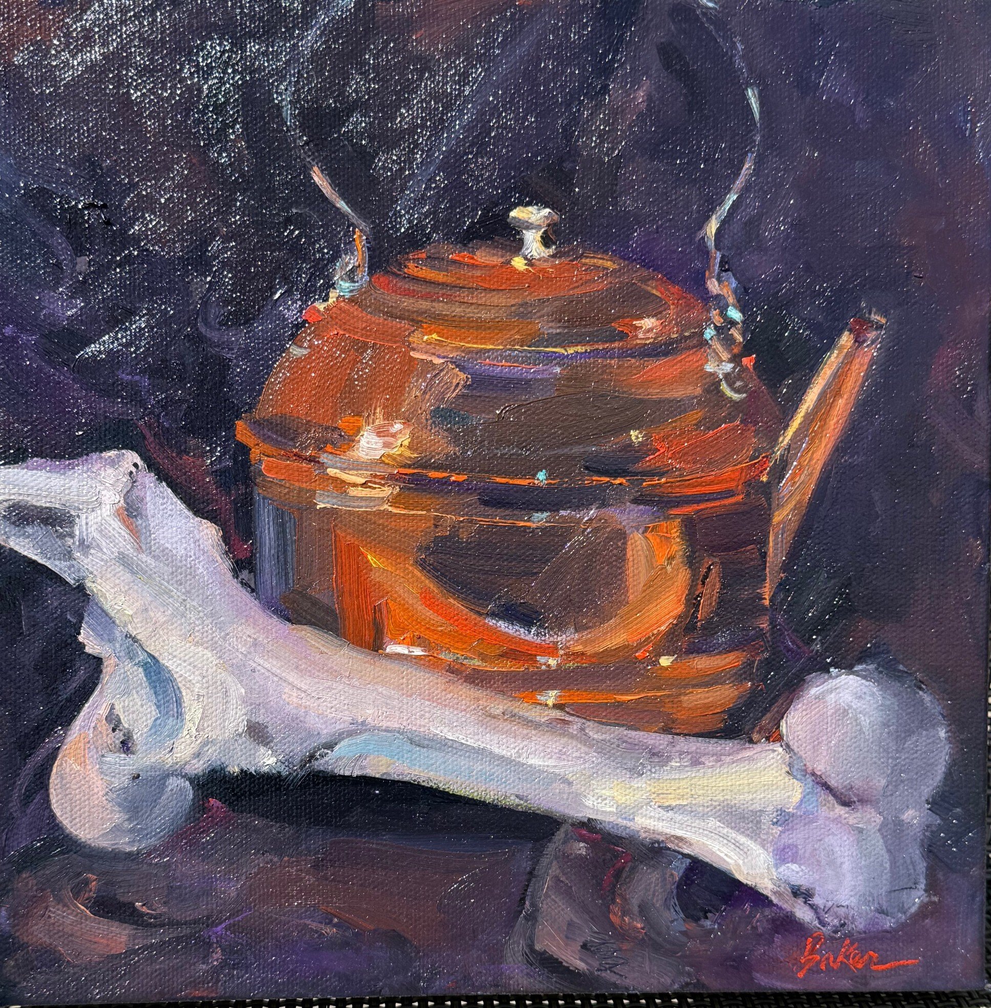 Copper & Bone, Oil, 12x12, 2025 - Cindy Baker