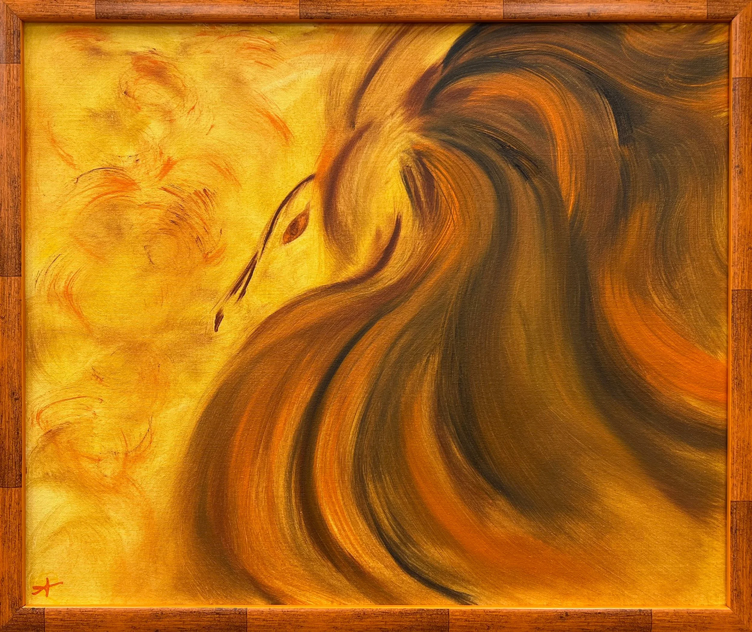 Nancy Reynolds Embers oil $175