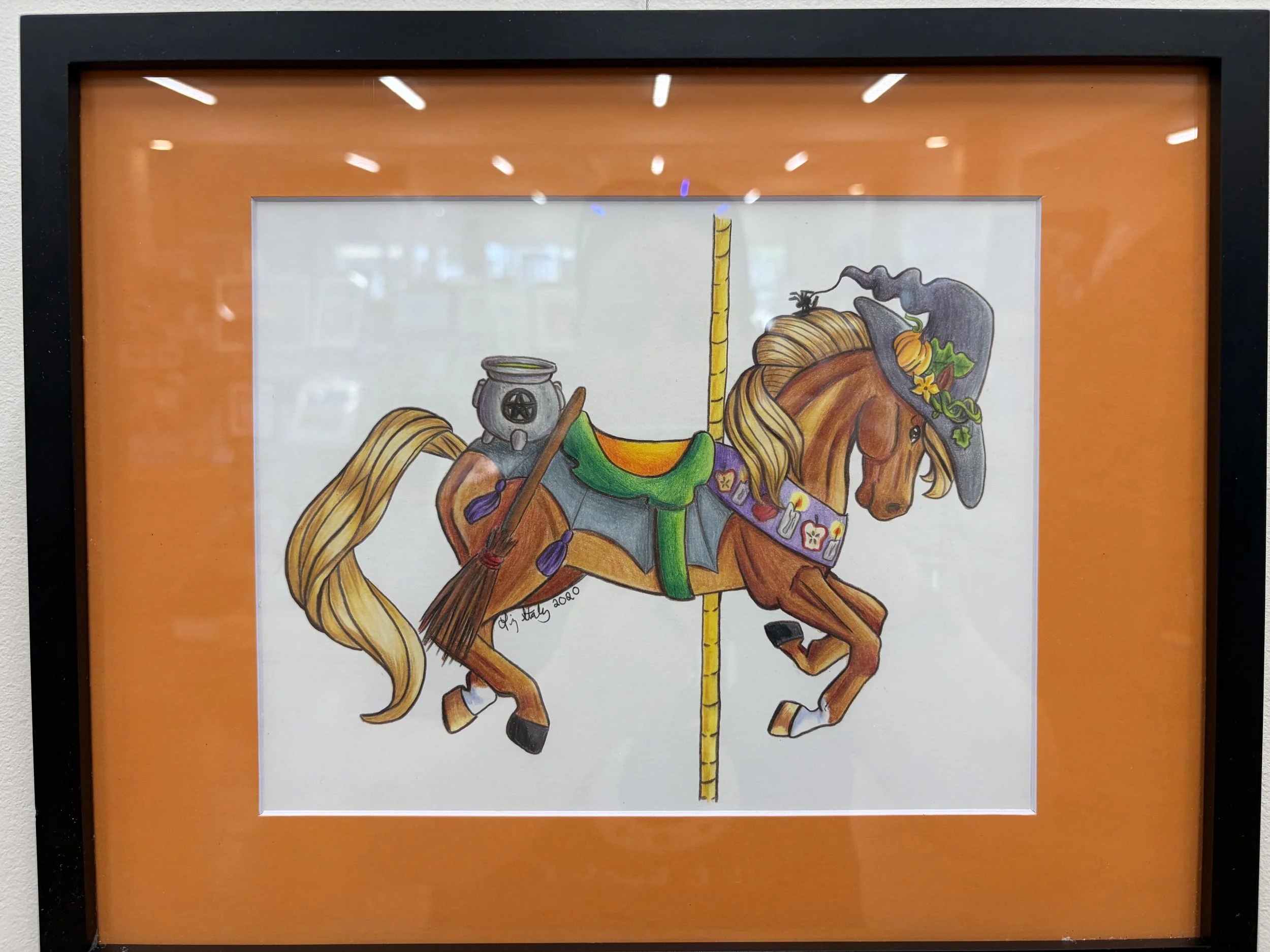 Liz Staley - Samhain Carousel - ink and colored pencil on bristol board - LSS-040C - $150