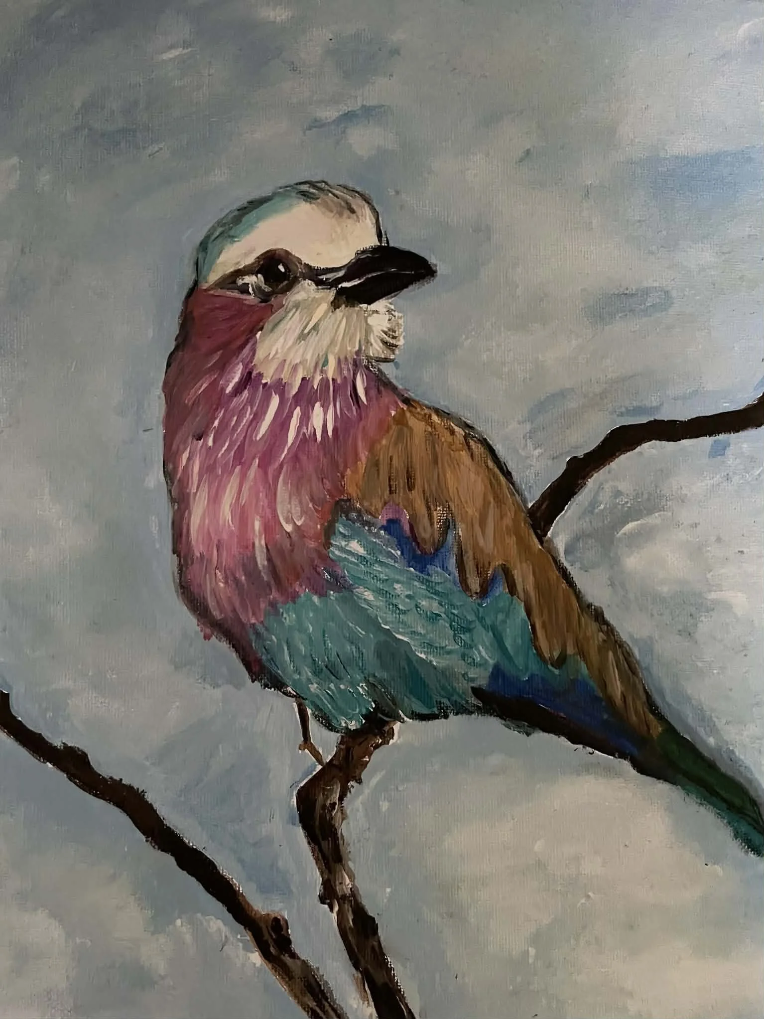 Lisa Harding - The Little Bird that told me - acrylic on canvas - $65