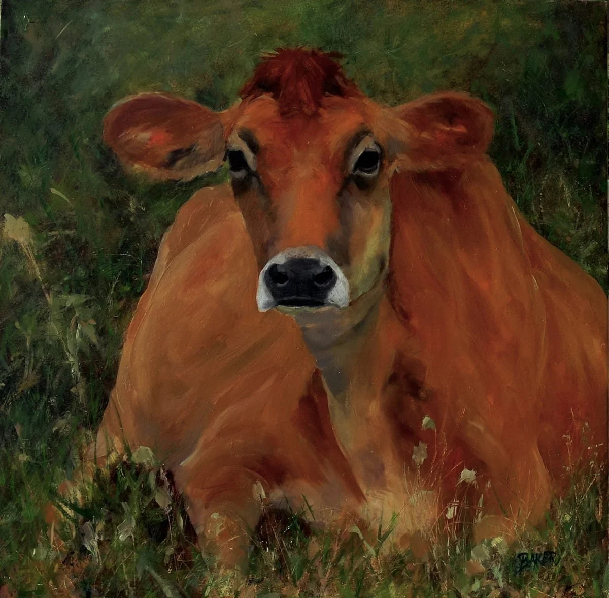 Pretty Girl Resting, Oil, 12x12 Cindy Baker, 2020 - Cindy Baker.jpg