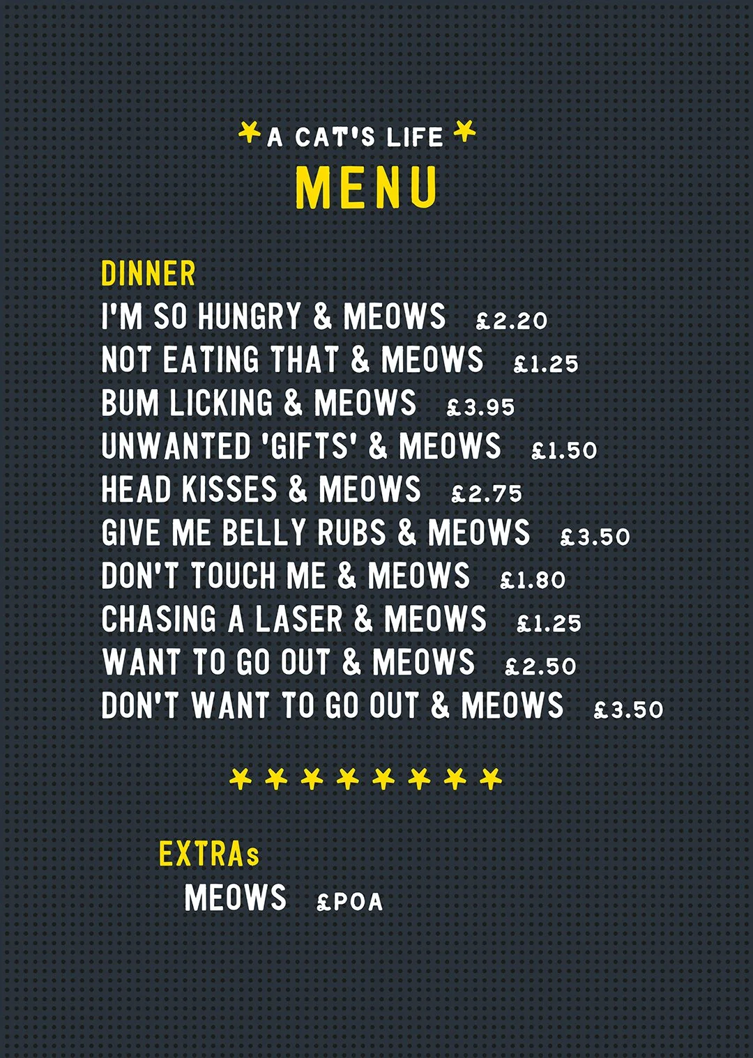 SWP14 Menu – cat