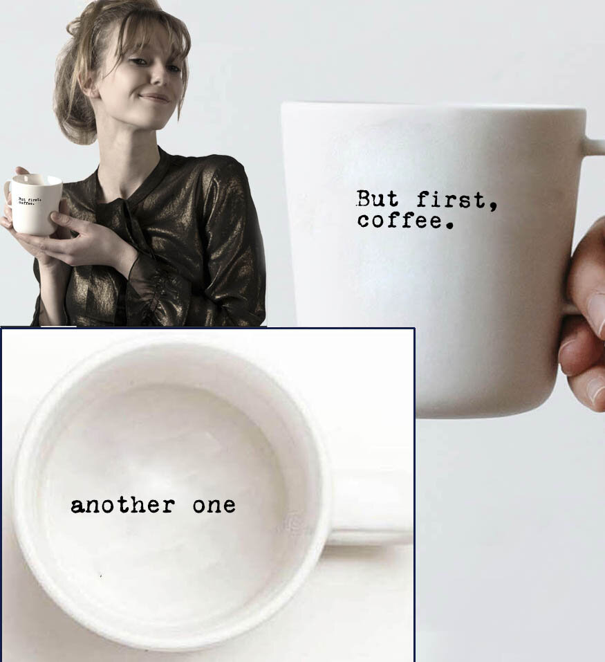 Mug - But first, coffee - Mug en porcelaine fait main ou en faience non  fait main, à personnaliser - Sophie Masson Porcelaine
