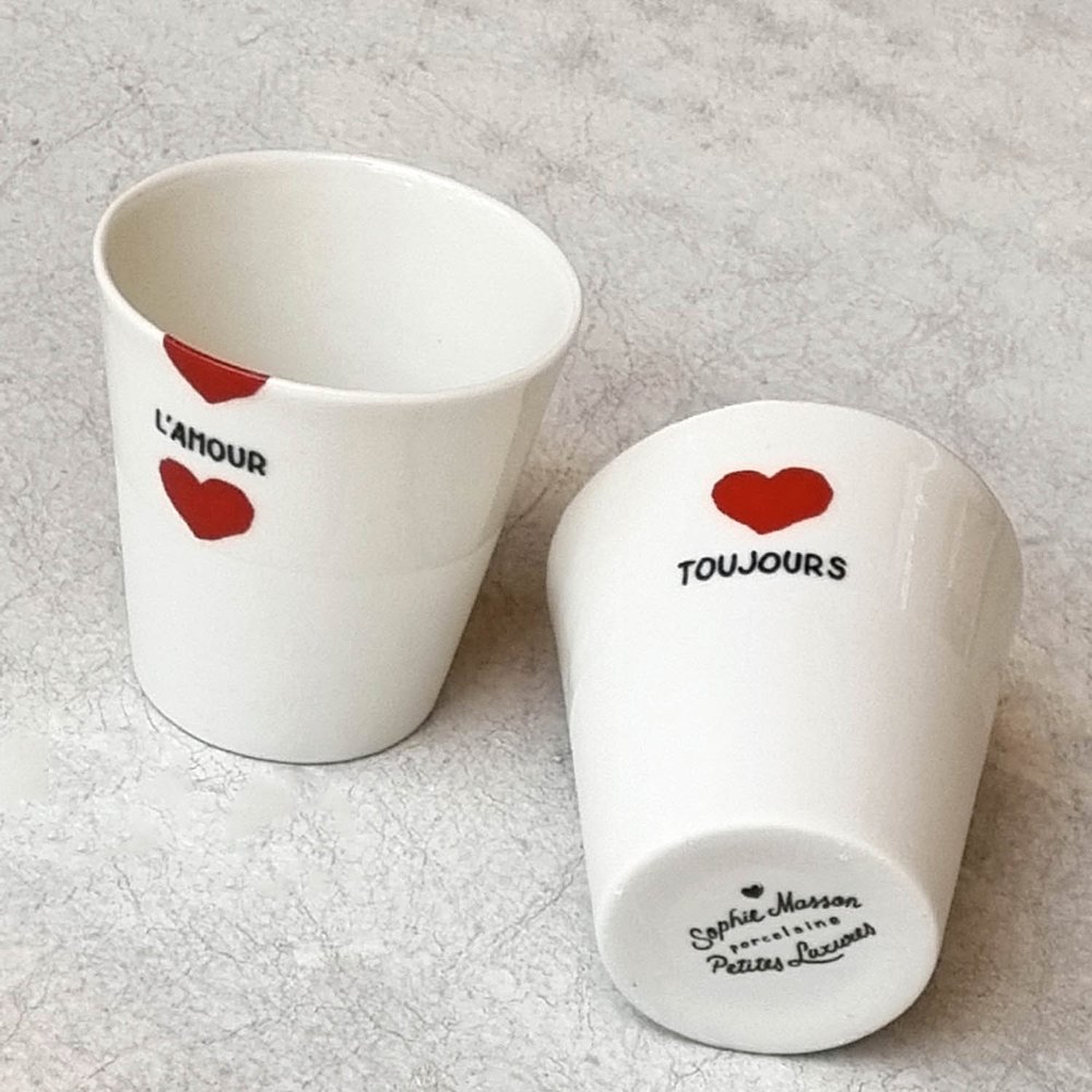 Duo de tasse expresso L'amour Toujours - X Petites Luxures - Sophie Masson  Porcelaine