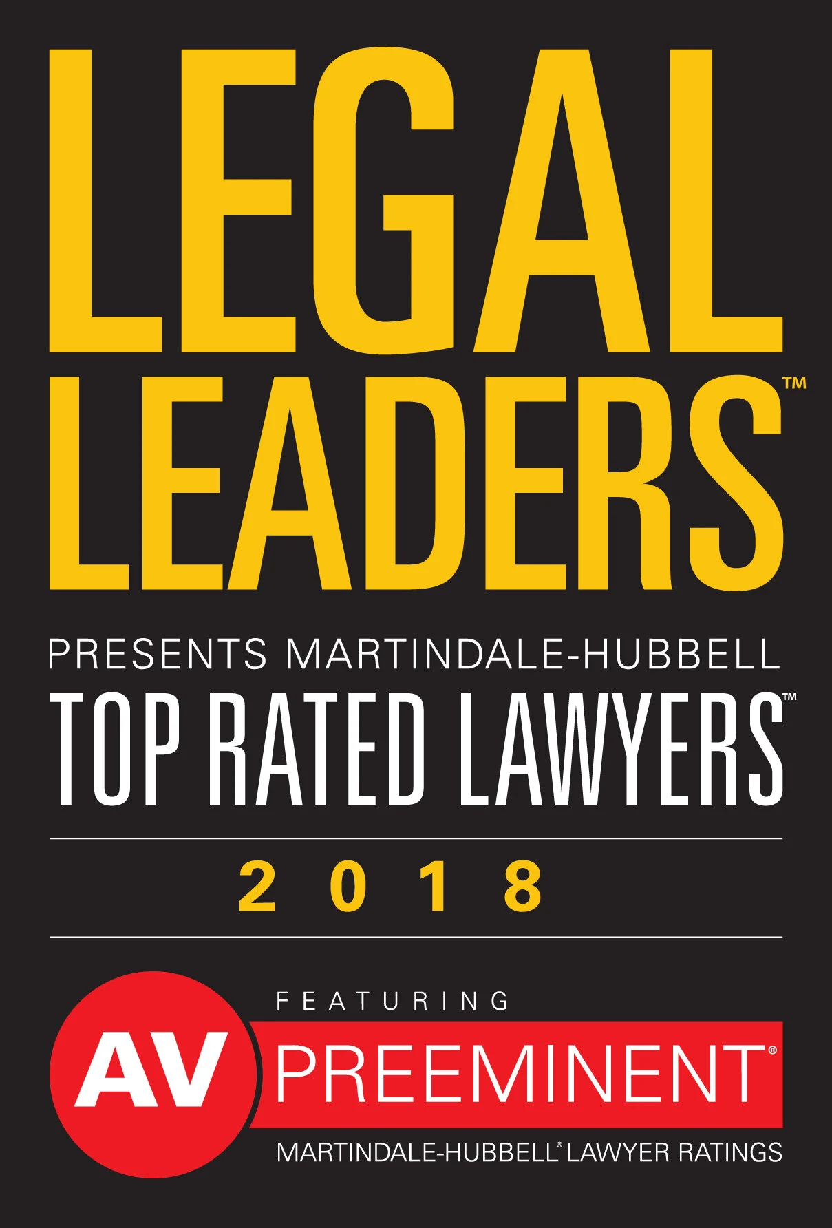 Martindale-Hubbell AV Preeminent Top Rated Lawyers 2018