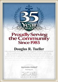 Martindale-Hubbell 35th Anniversary 2018 Certificate