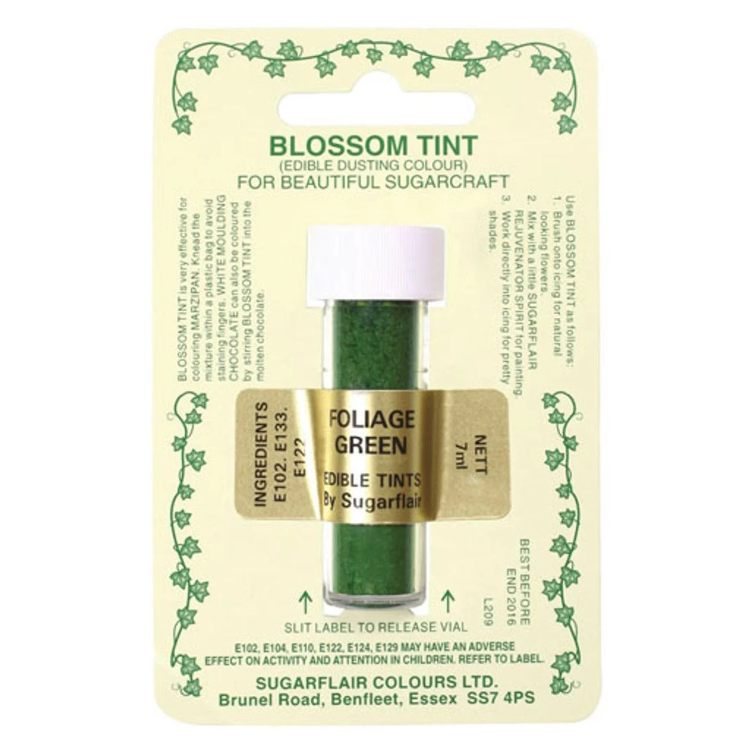 Sugarflair Blossom Tint Foliage Green 7ml