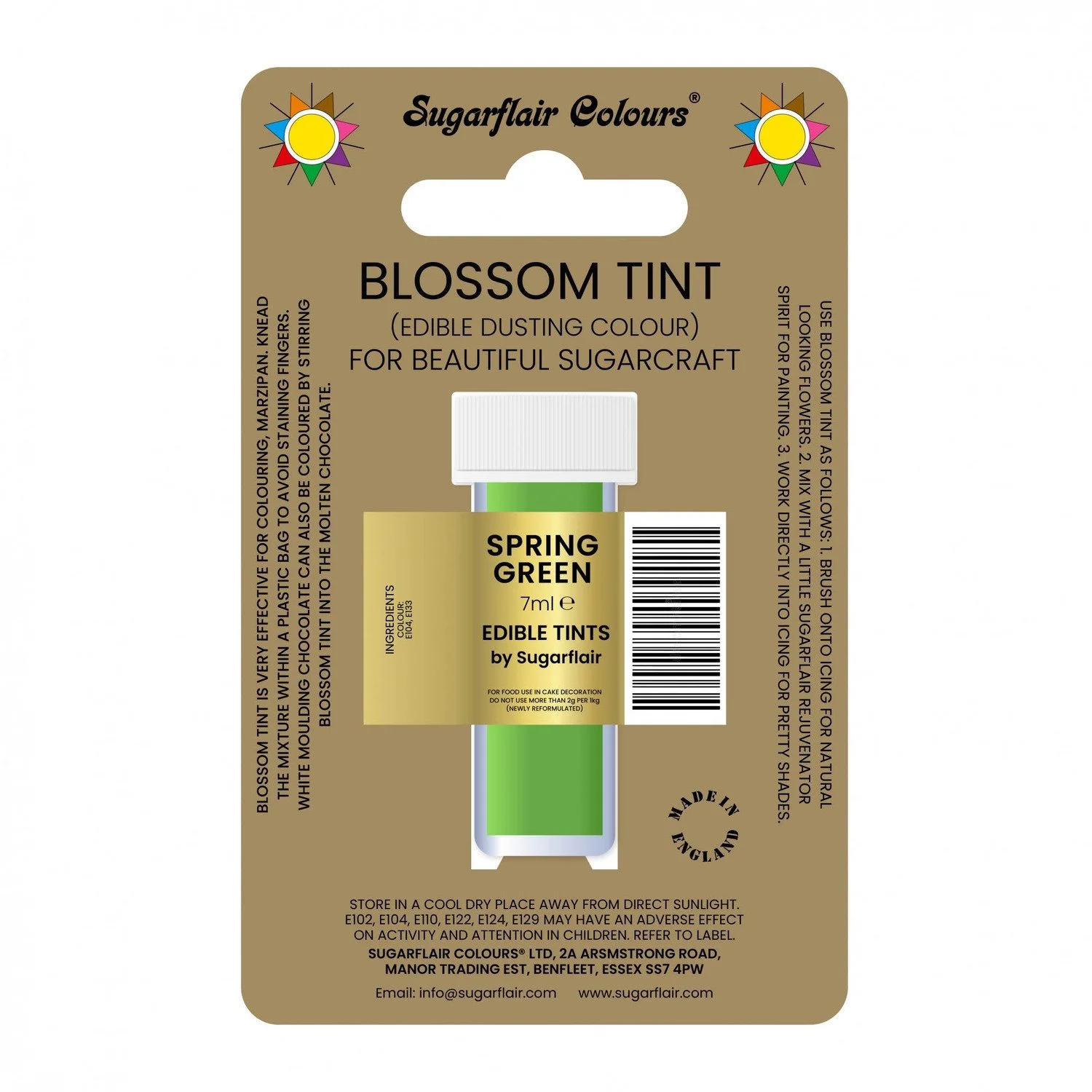 Sugarflair Blossom Tint Spring Green 7ml