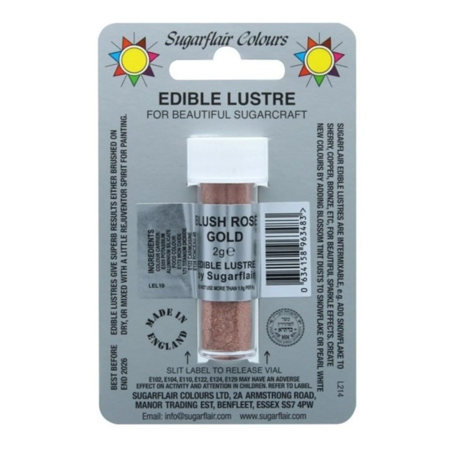 Sugarflair Blush Rose Gold Edible Lustre Dust 2g
