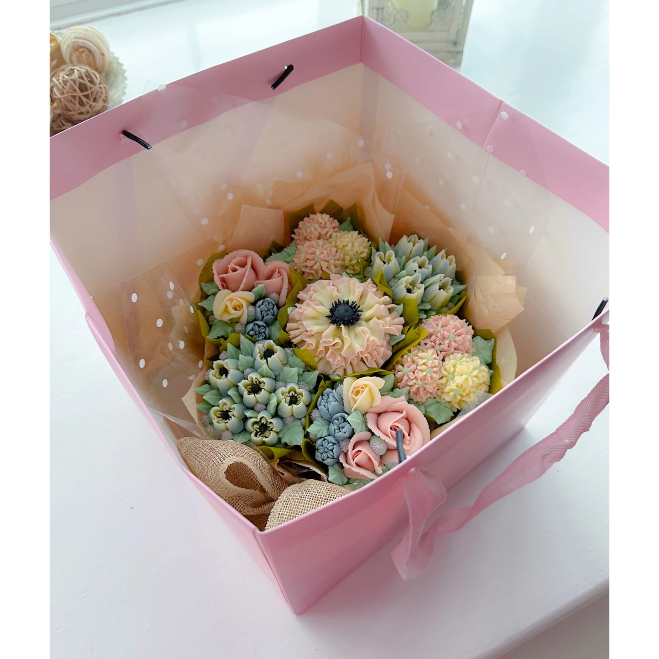 Pastel Pink 25cm Bouquet Bag