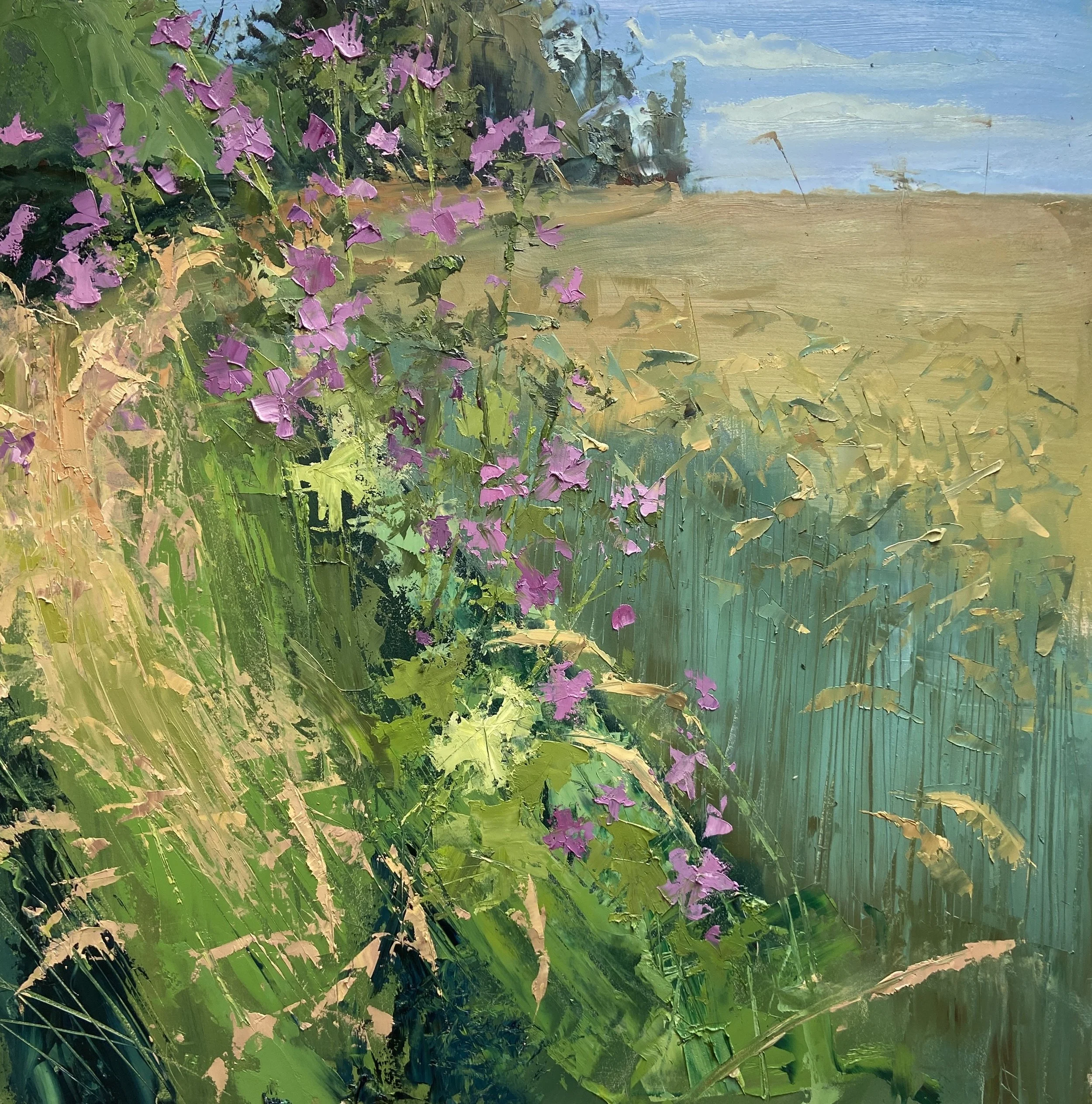 Field of Rye with Mallows 60cm x 60cm .jpg