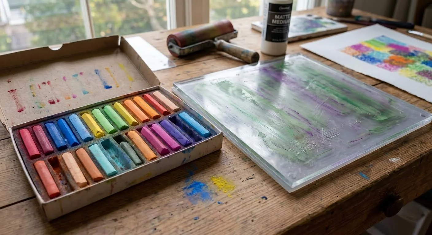 APRIL SHOWERS BRING MAY FLOWERS: PASTEL IMAGE TRANSFERS WITH THE GEL PLATE