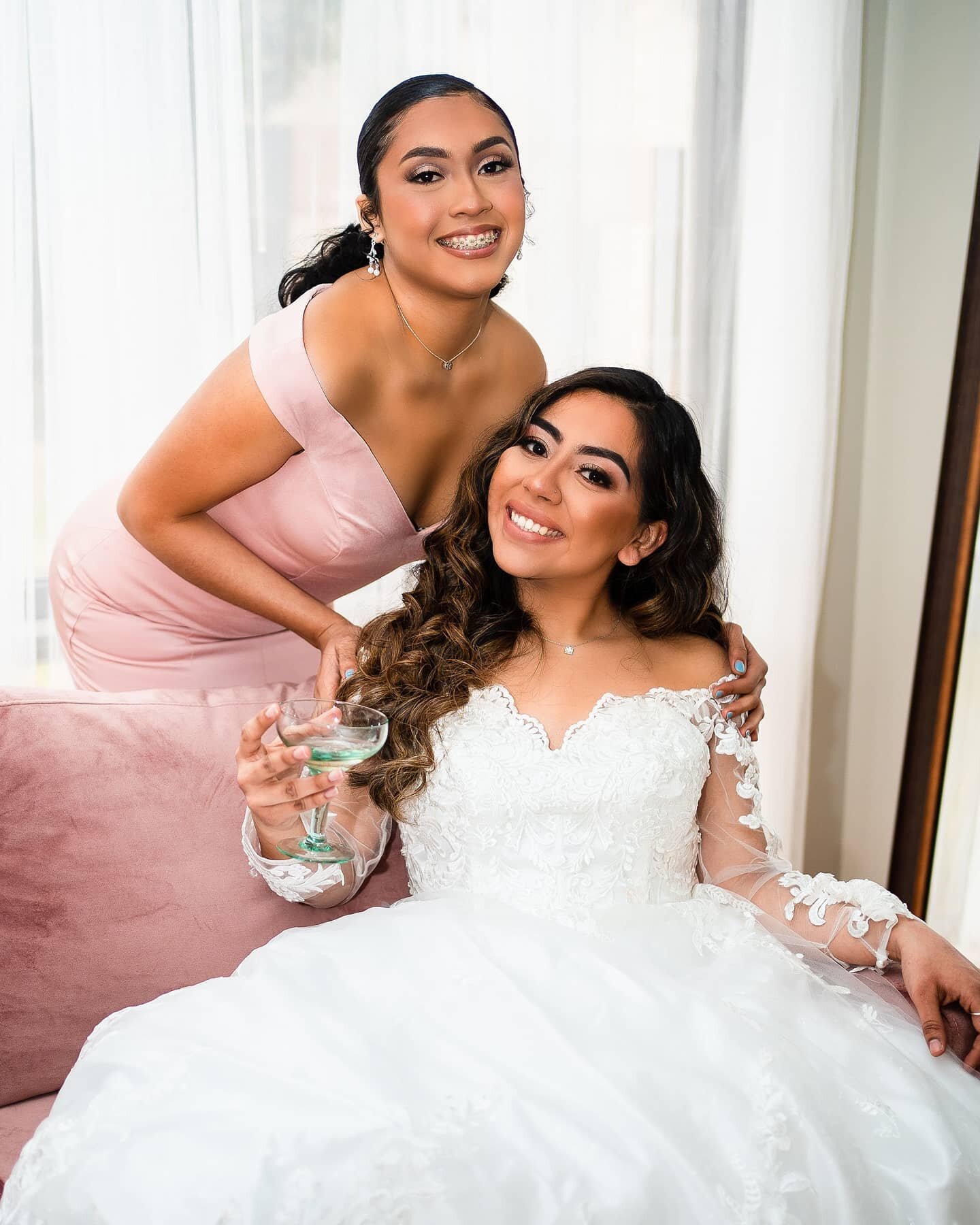 There is nothing like having your bestie with you on your big day! Remember we have bridesmaids gowns as well as formal gowns, so everyone can say YES to the dress!

Bridal gown: Lively 
Bridesmaids gown: L7177 in blush 

Special thanks to @thefengme