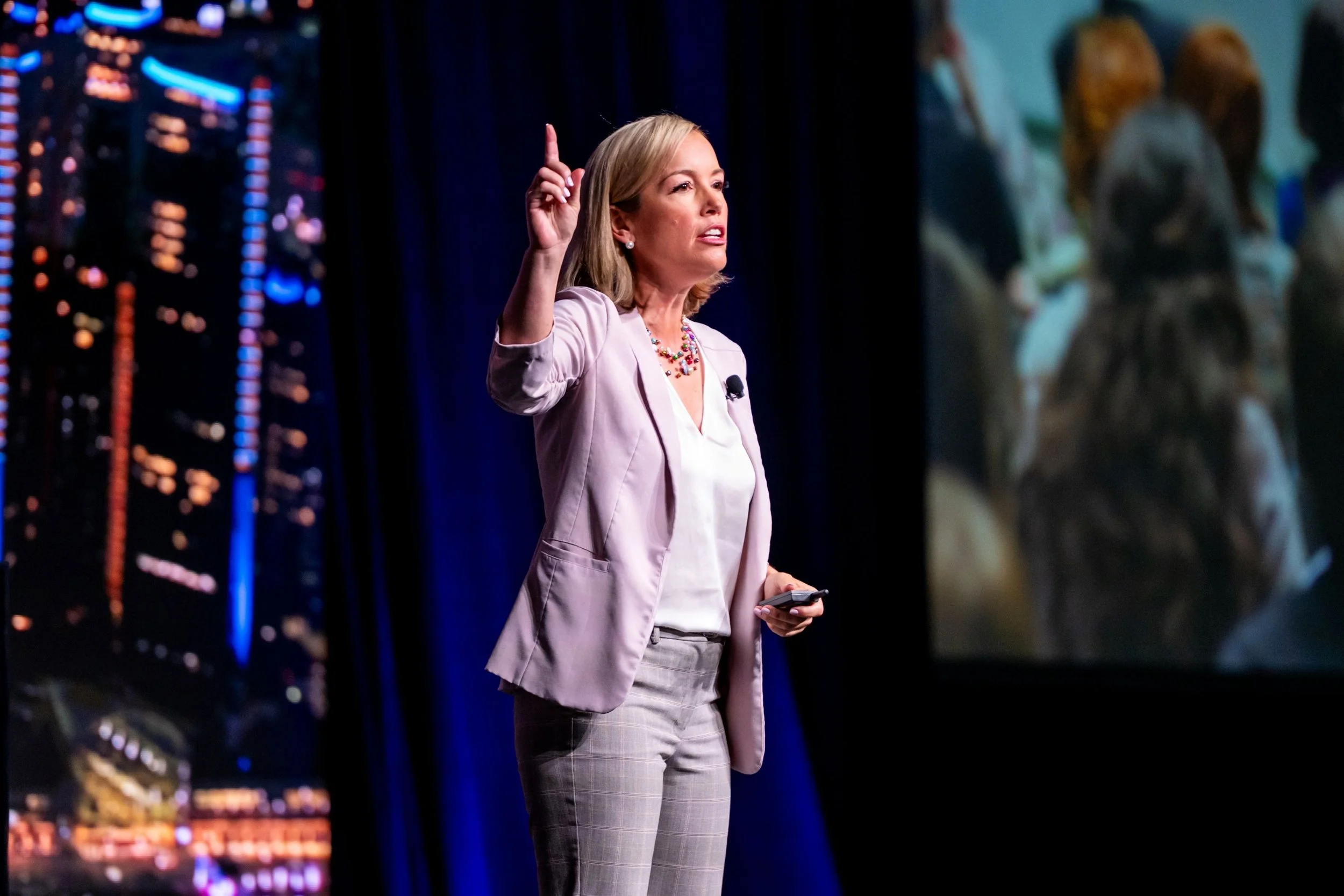 Melissa Marshall, science communication keynote speaker, delivering an address on technical presentation skills.