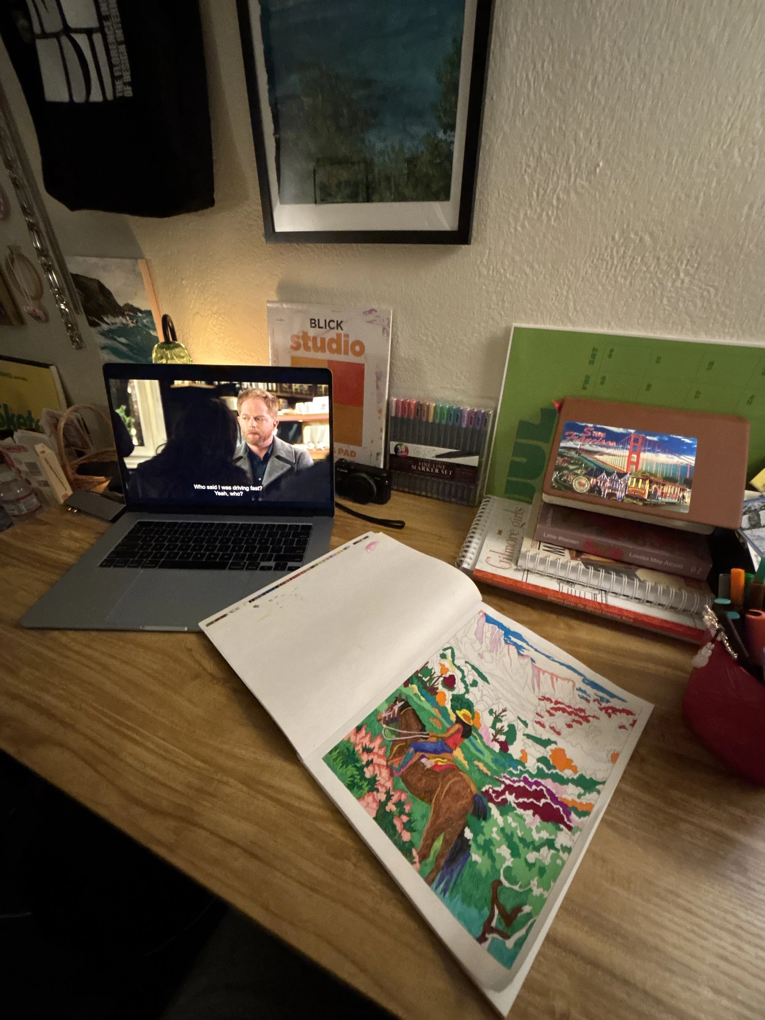 My nightly routine. Modern family + coloring book