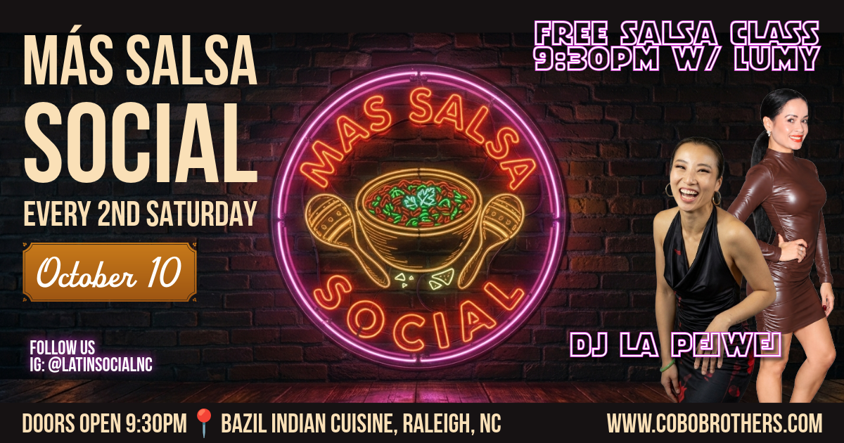 2nd Saturday Latin Dance Party Raleigh Durham Triangle Area Mas Salsa Social sauciest latin dance party every 2nd Saturday of the month at Bazil