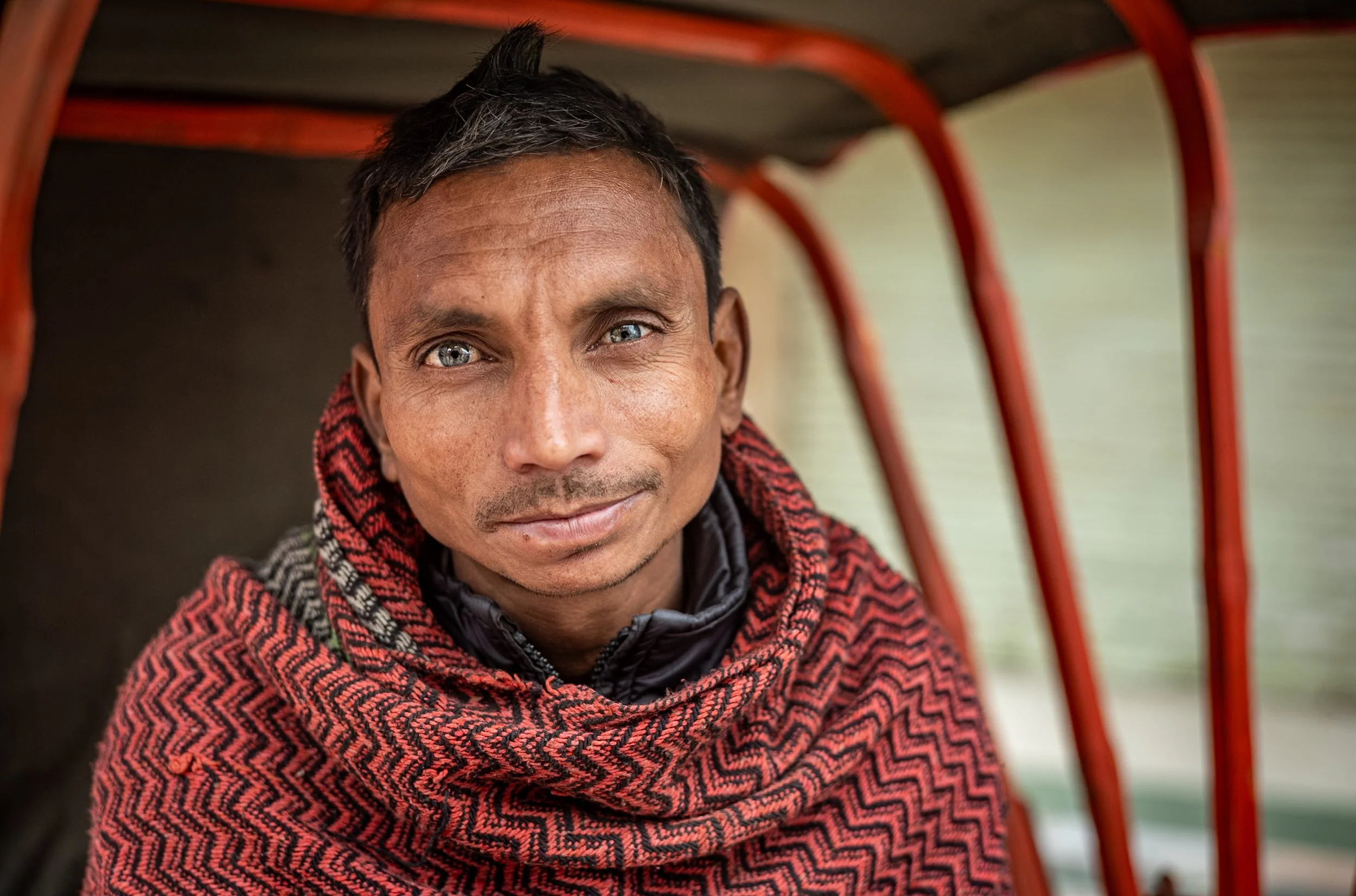 Portrait of rickshaw driver in Varanasi 