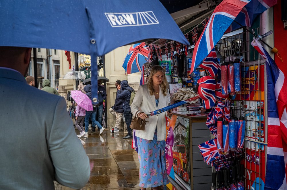 A Union Jack brolly can also be useful with all that rain