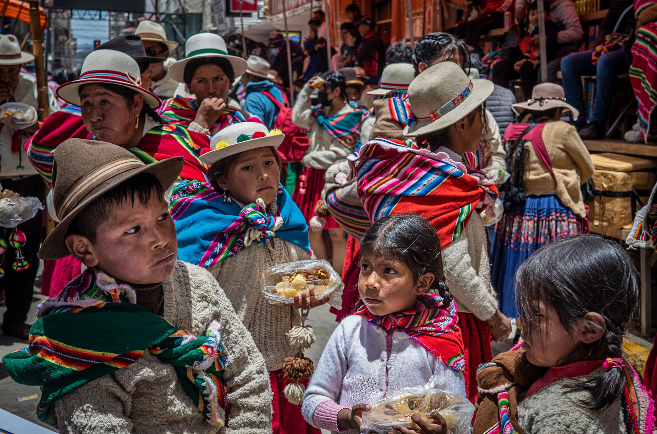 Group of children during Andean Anata
