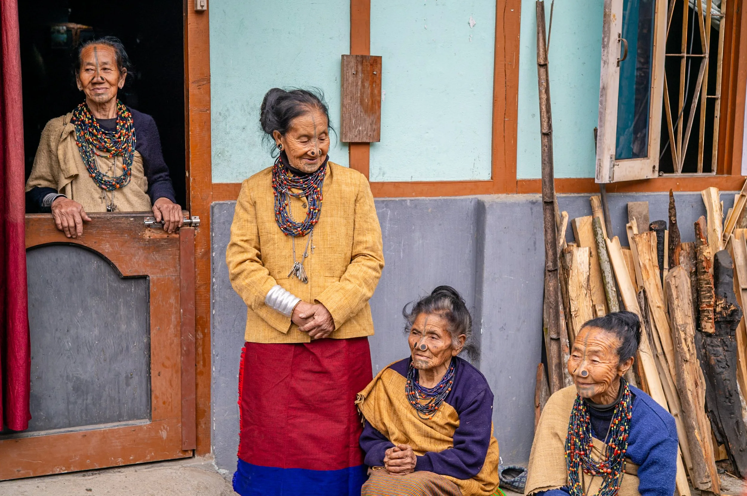 Apatani women in traditional garb