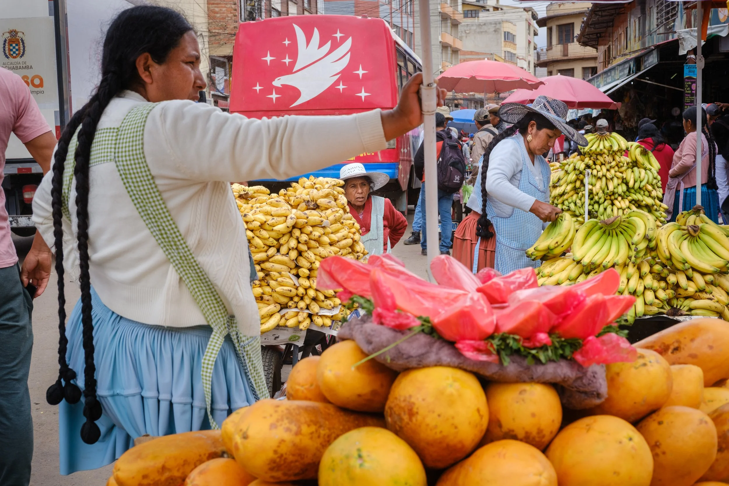 Fruit sellers in Cochabamba market