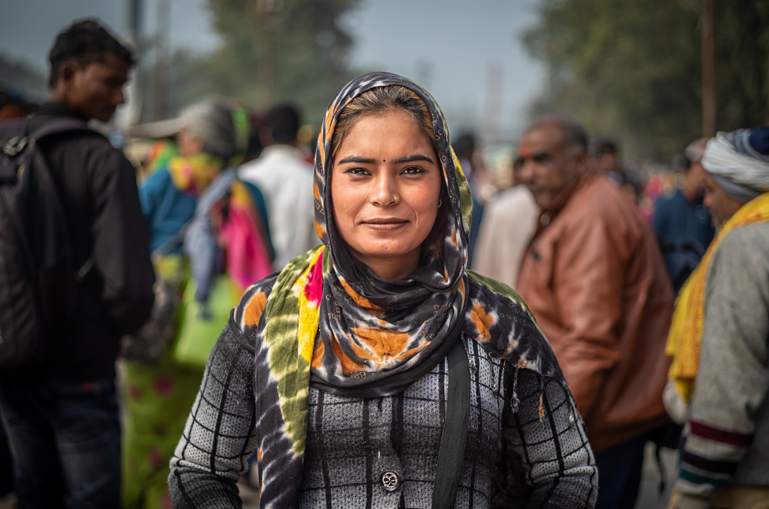 Portrait of street seller lady in Allahabad
