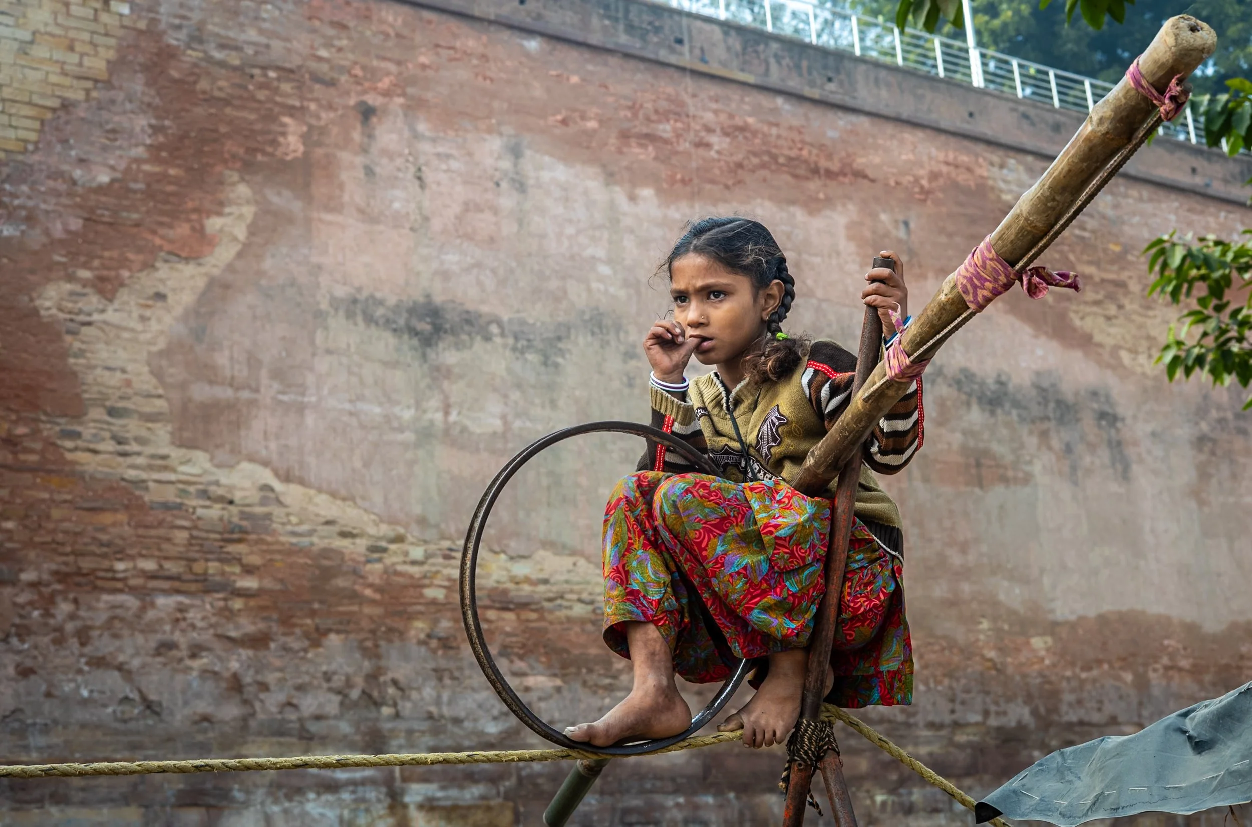 Acrobat gipsy girl portrait