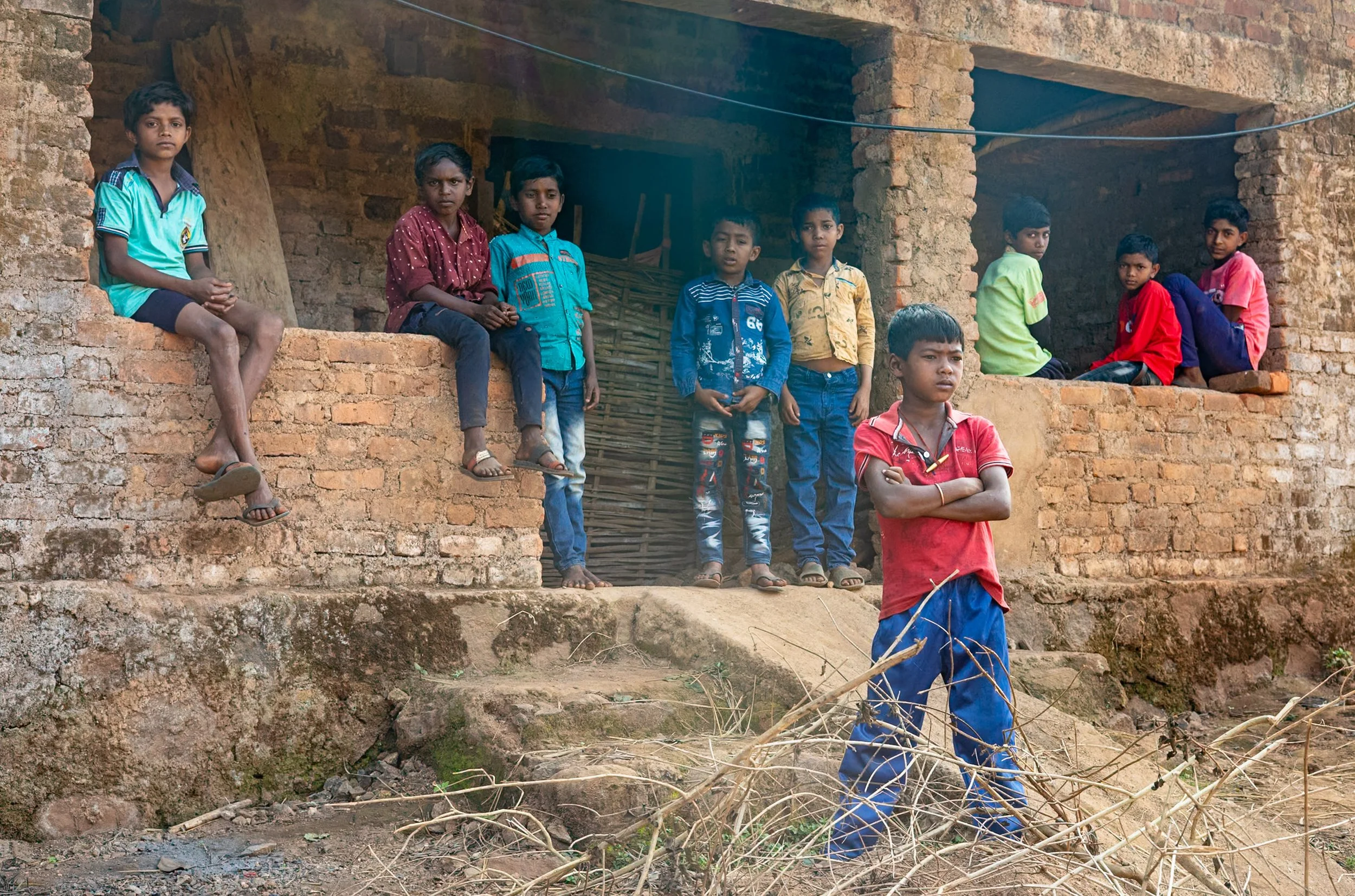 Boys in village in Odisha
