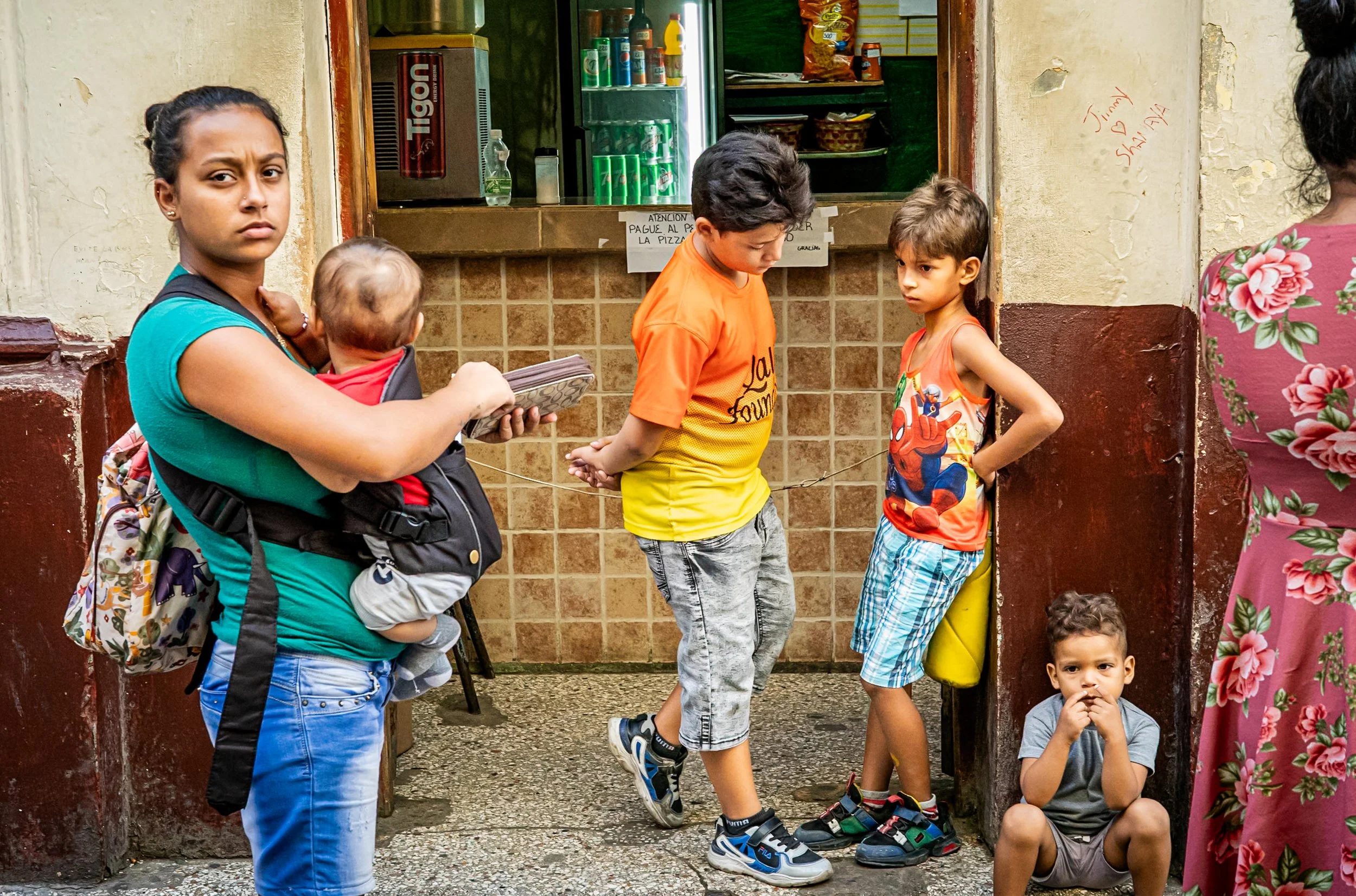 Mum with baby and boys in avana