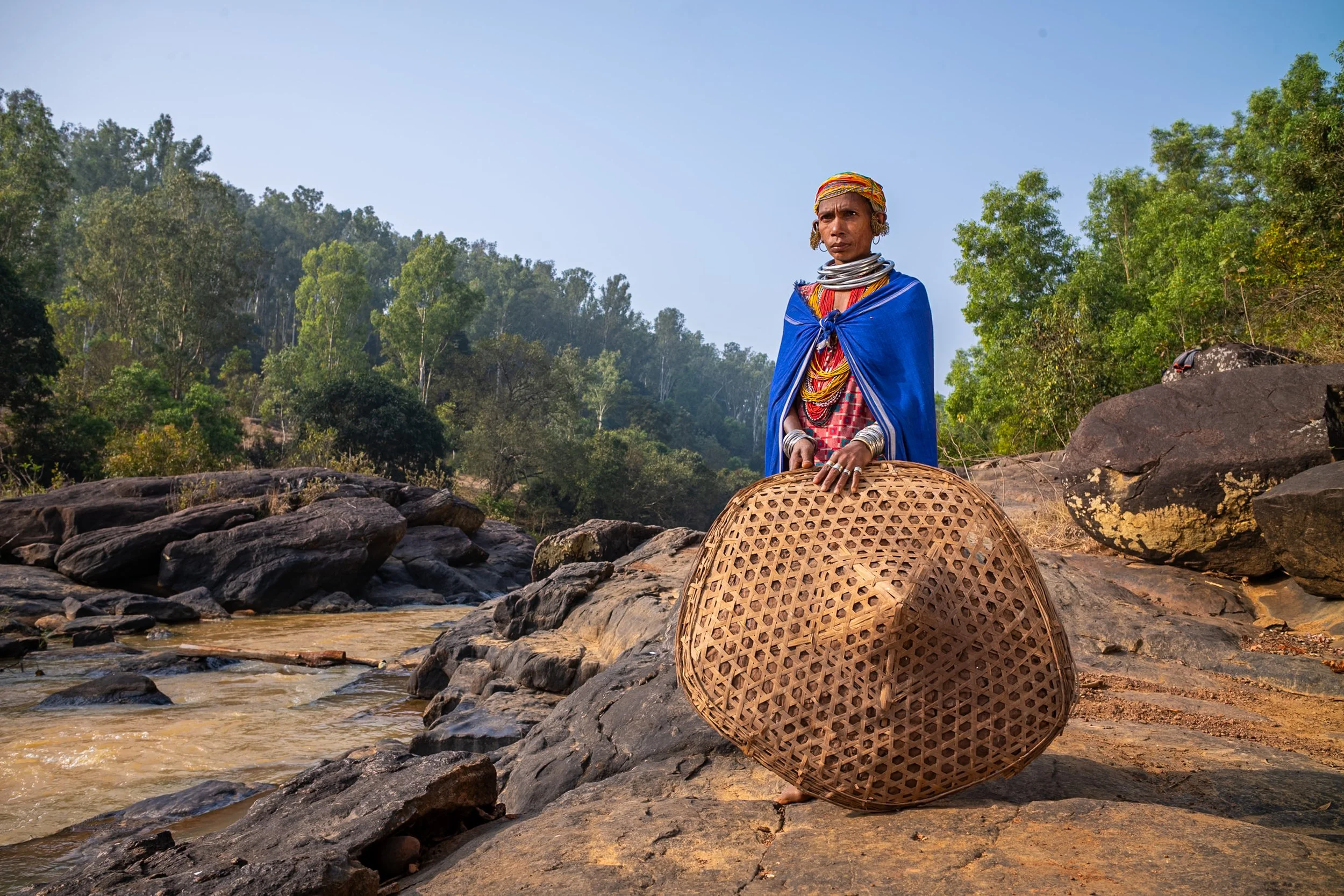 Portrait of woman in traditional garb in Odisha