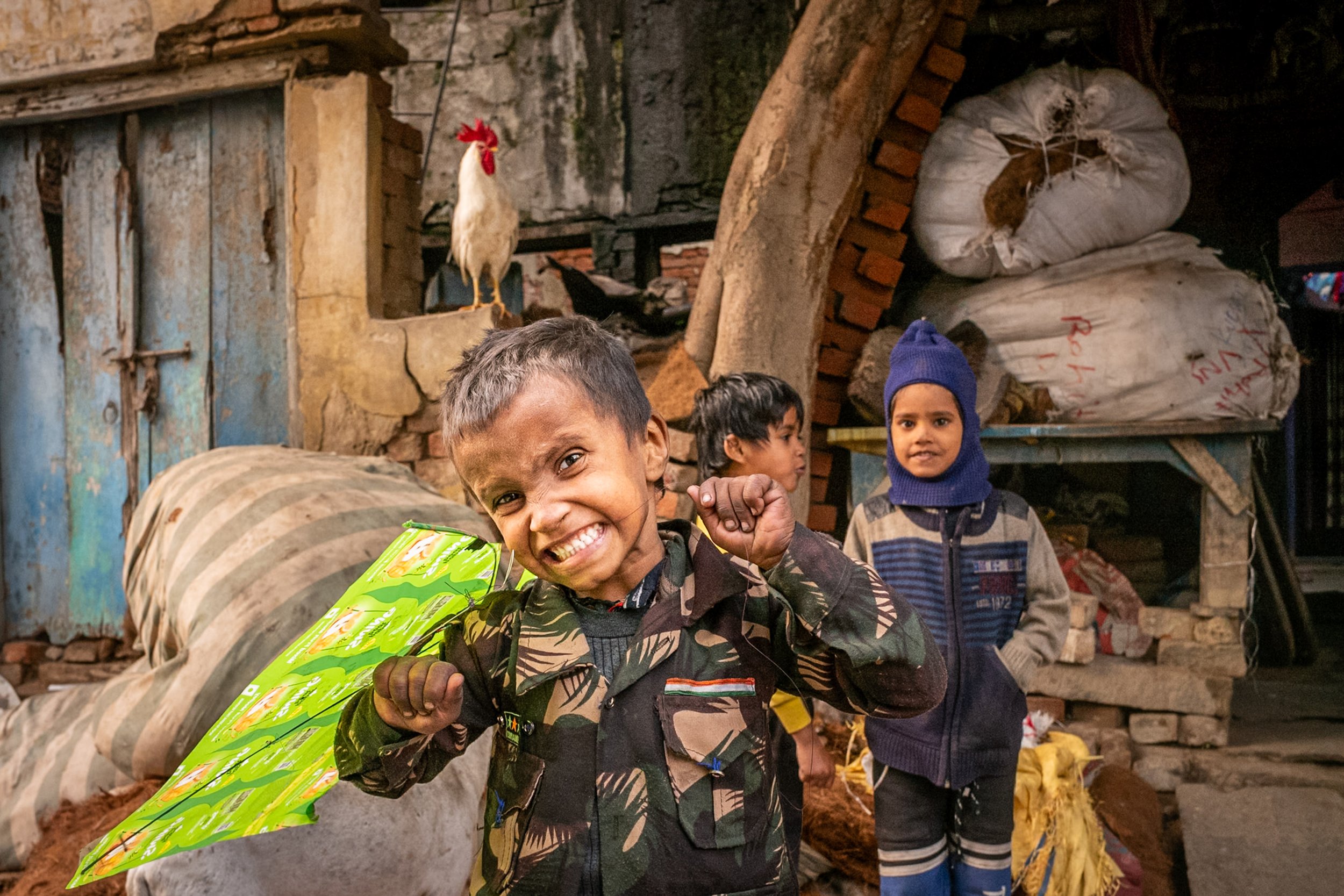 Boy showing off in Varanasi