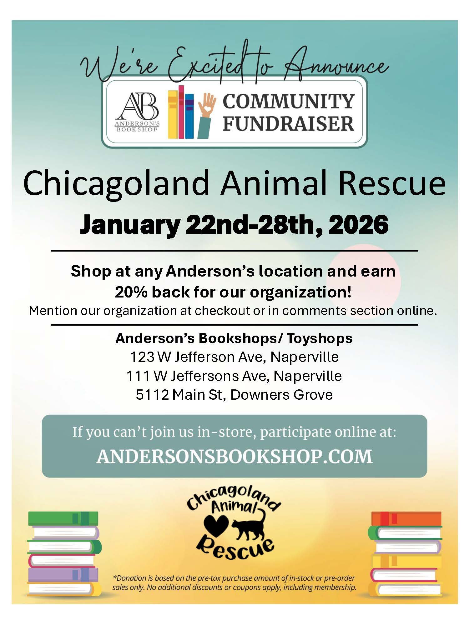 Community Fundraiser with Anderson’s Bookshop