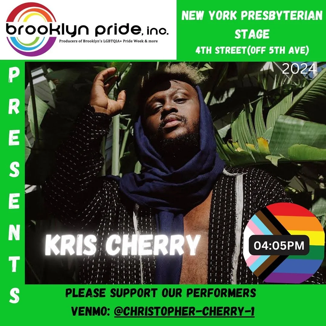 Brooklyn Pride 2024 Stage - Kris Cherry originally and currently hails from the Bronx, NY. He is an alumni of Pace University&rsquo;s musical theater program. Most recently he has released his 2nd studio album &ldquo;Wonderworld&rdquo; on all streami