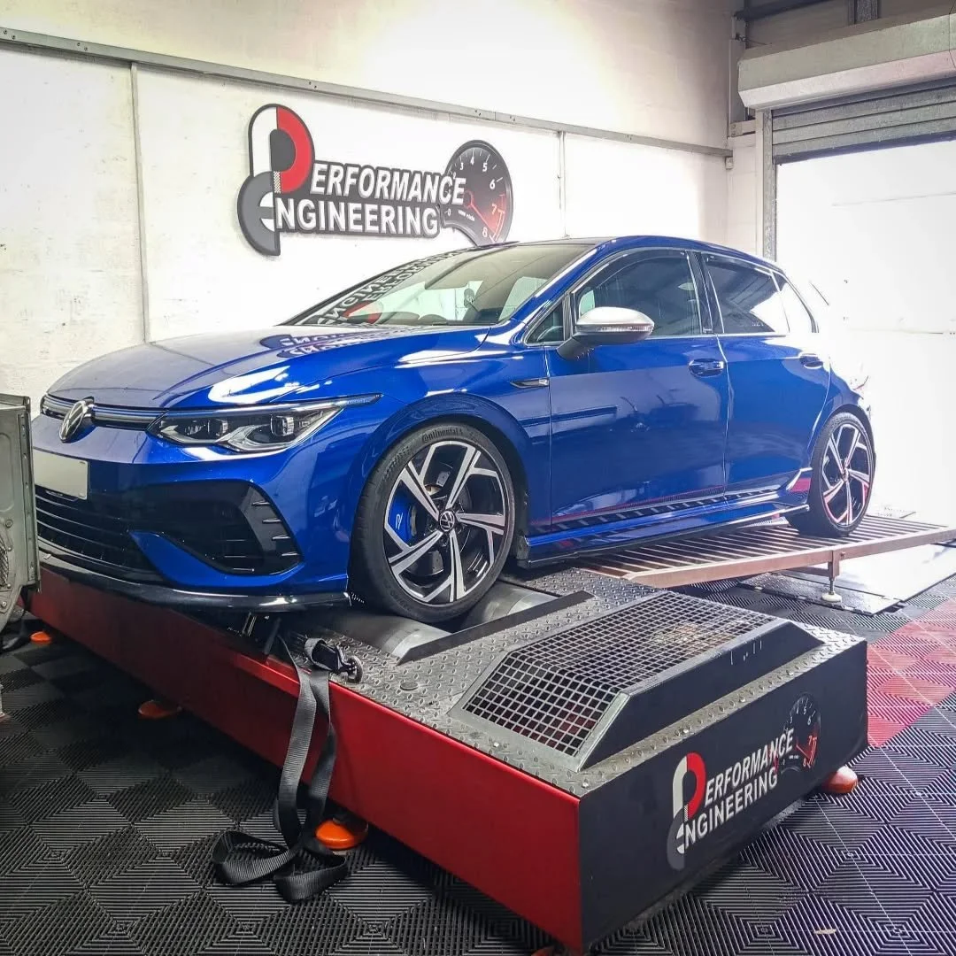 VW Golf MK8R producing great figures with a PE Stage 1+ ECU &amp; TCU tune 443BHP
.
Modifications
.
Upgraded Intake
Upgraded Turbo Intake Pipe
Upgraded Downpipe
.
Dyno Stock - 341hp &amp; 430nm
PE Stage 1 - 443bhp &amp; 527nm
.
Delta gains of 102bhp 