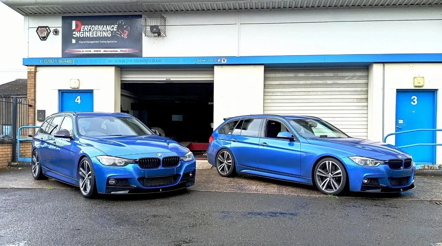 Pair of near identical BMW 3 Series Touring on the dyno for PE Stage 1 Engine and Gearbox tuning
.
One a 330d and the other a 335d - Both making impressive figures
.
BMW 330d
Dyno Stock - 255hp &amp; 560nm
PE Stage 1 - 322bhp &amp; 690nm
.
Delta gain