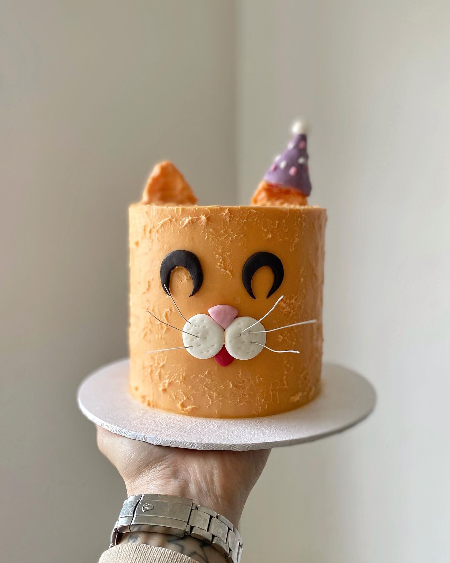 Cutie 🐱 cake from last week.
Inside was my &ldquo;snickers&rdquo; flavour... chocolate mud sponge, crunchy peanut butter buttercream and salted caramel sauce 🤤 
.
.
.
.
.
.
#catcake #gingercat #catstagram #cakedecorating #nottingham #nottinghamcake