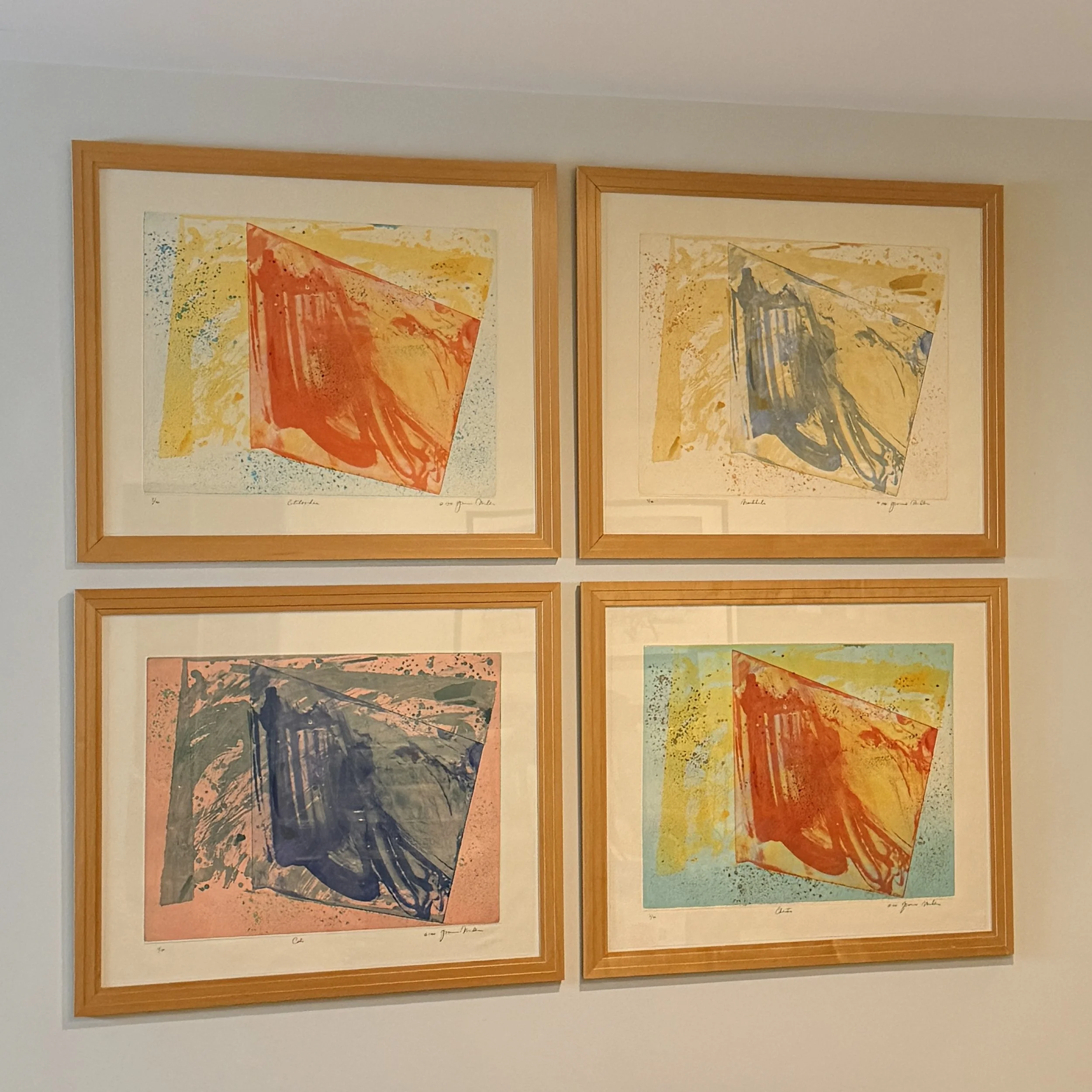 Set of 4 Signed and Numbered Yvonne Muller Abstracts