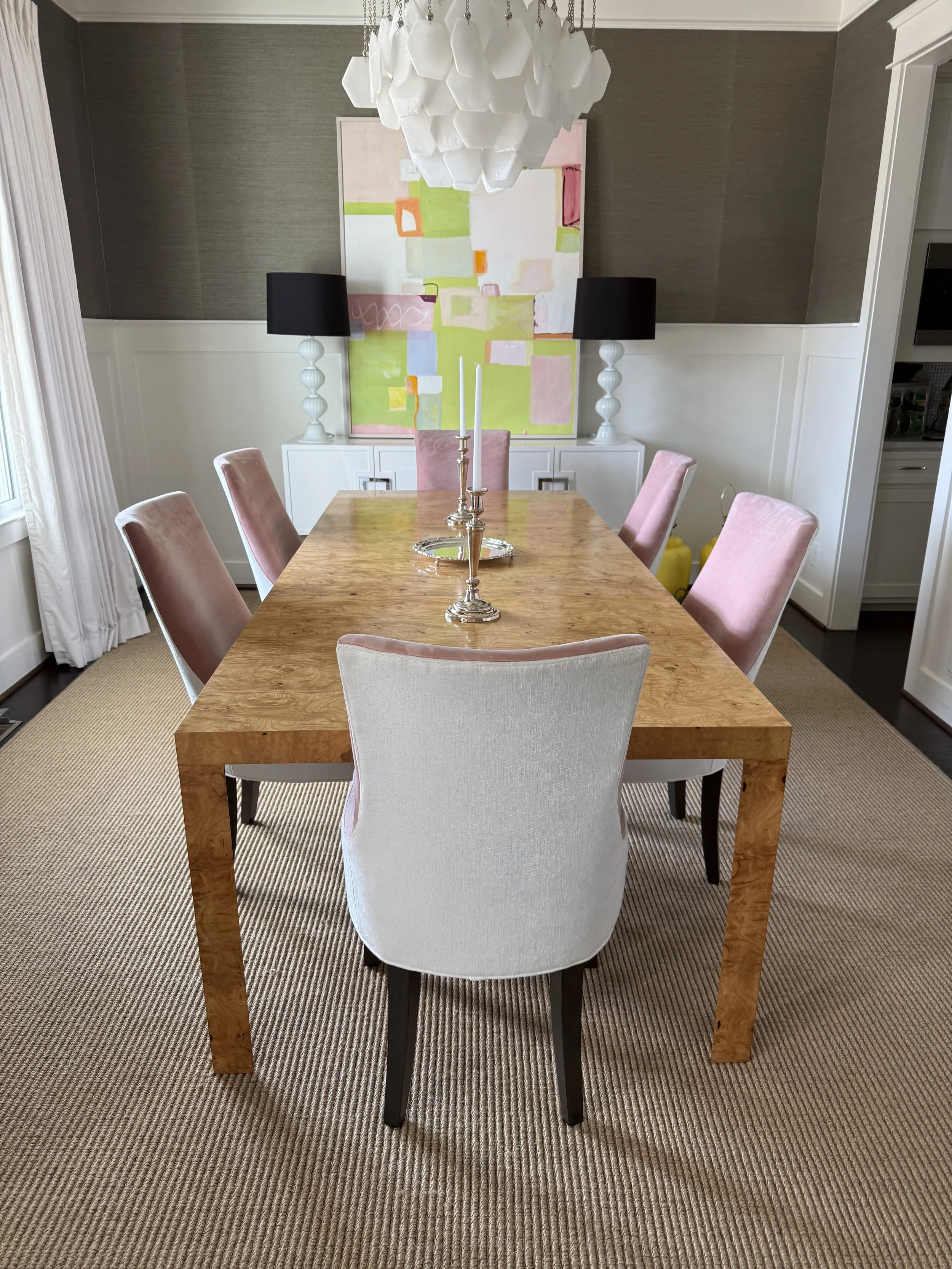 Set of 6 Blush Velvet Dining Chairs by Mitchell Gold & Bob Williams - NASHVILLE