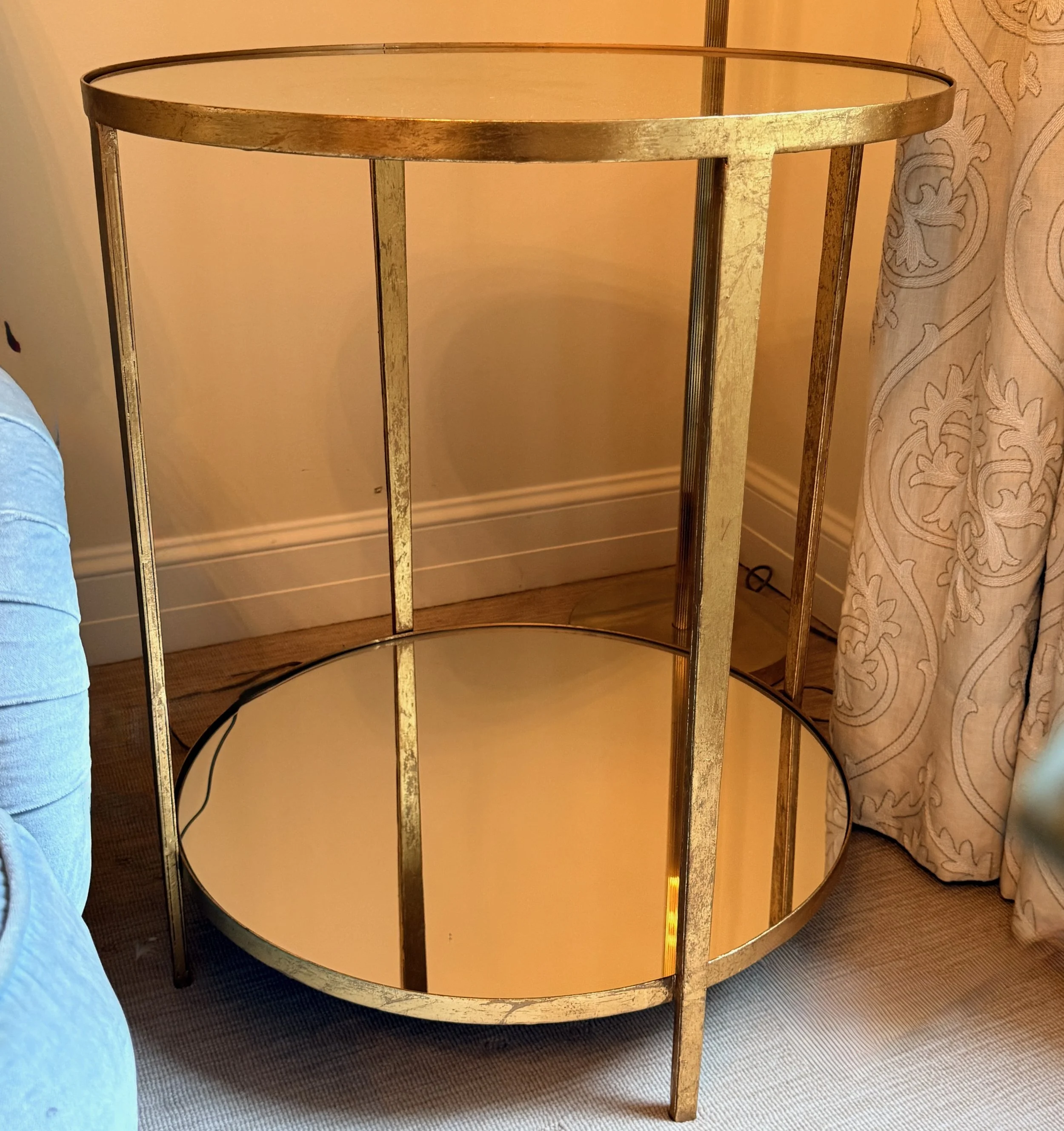Gold and Mirrored Glass Side Table from Random Harvest