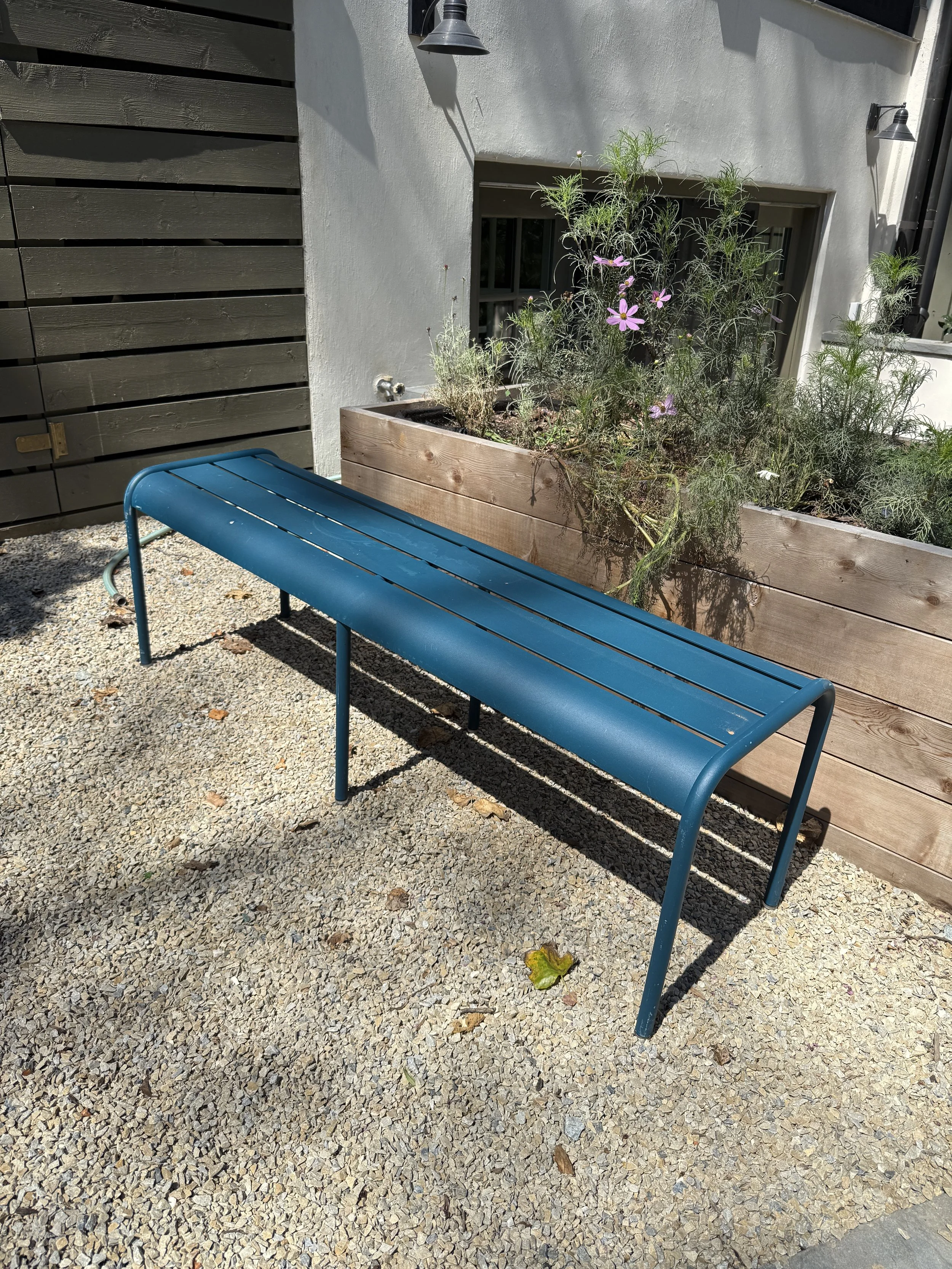 Fermob Luxembourg Bench in Acapulco Blue