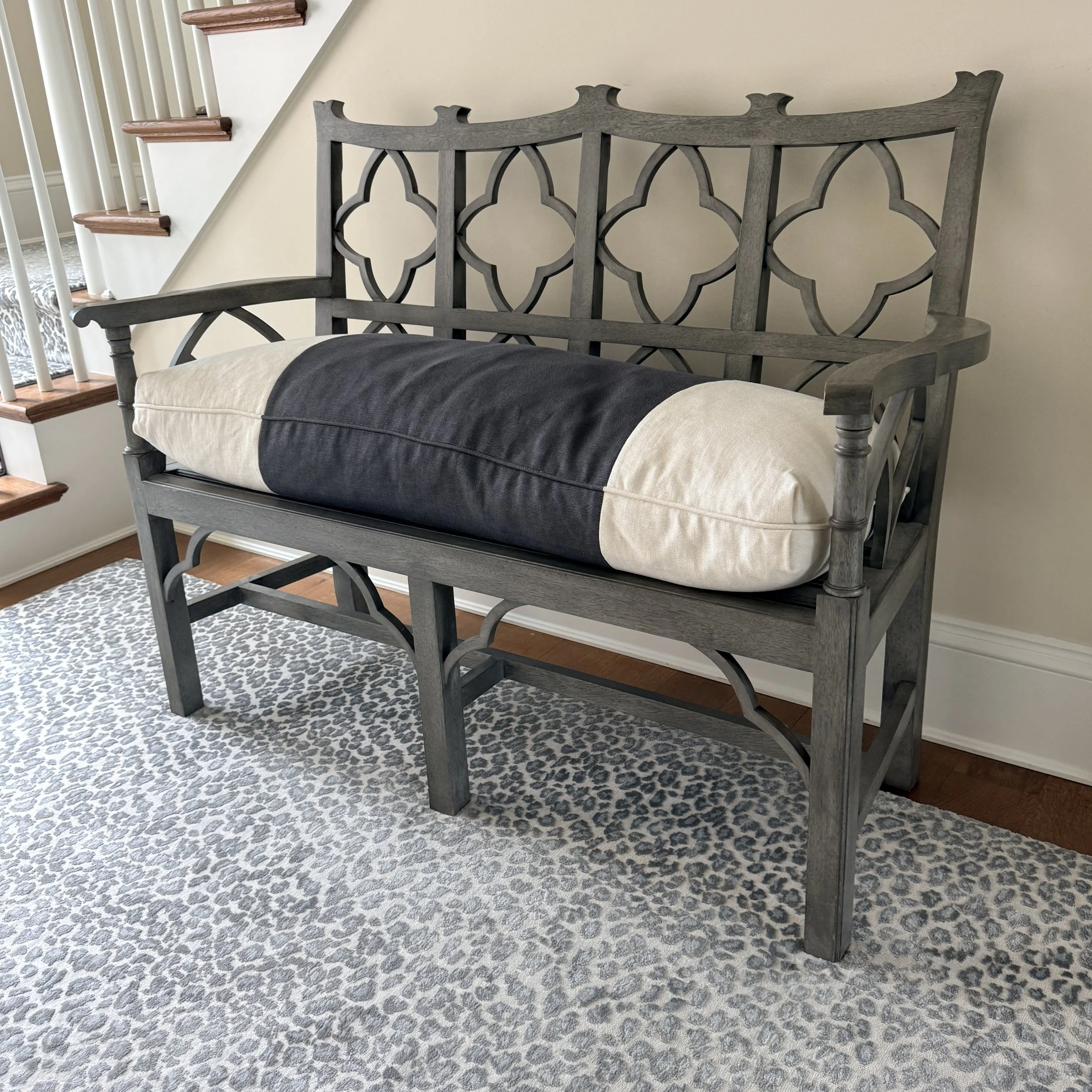 Open Frame Bench with Colorblock Cushion