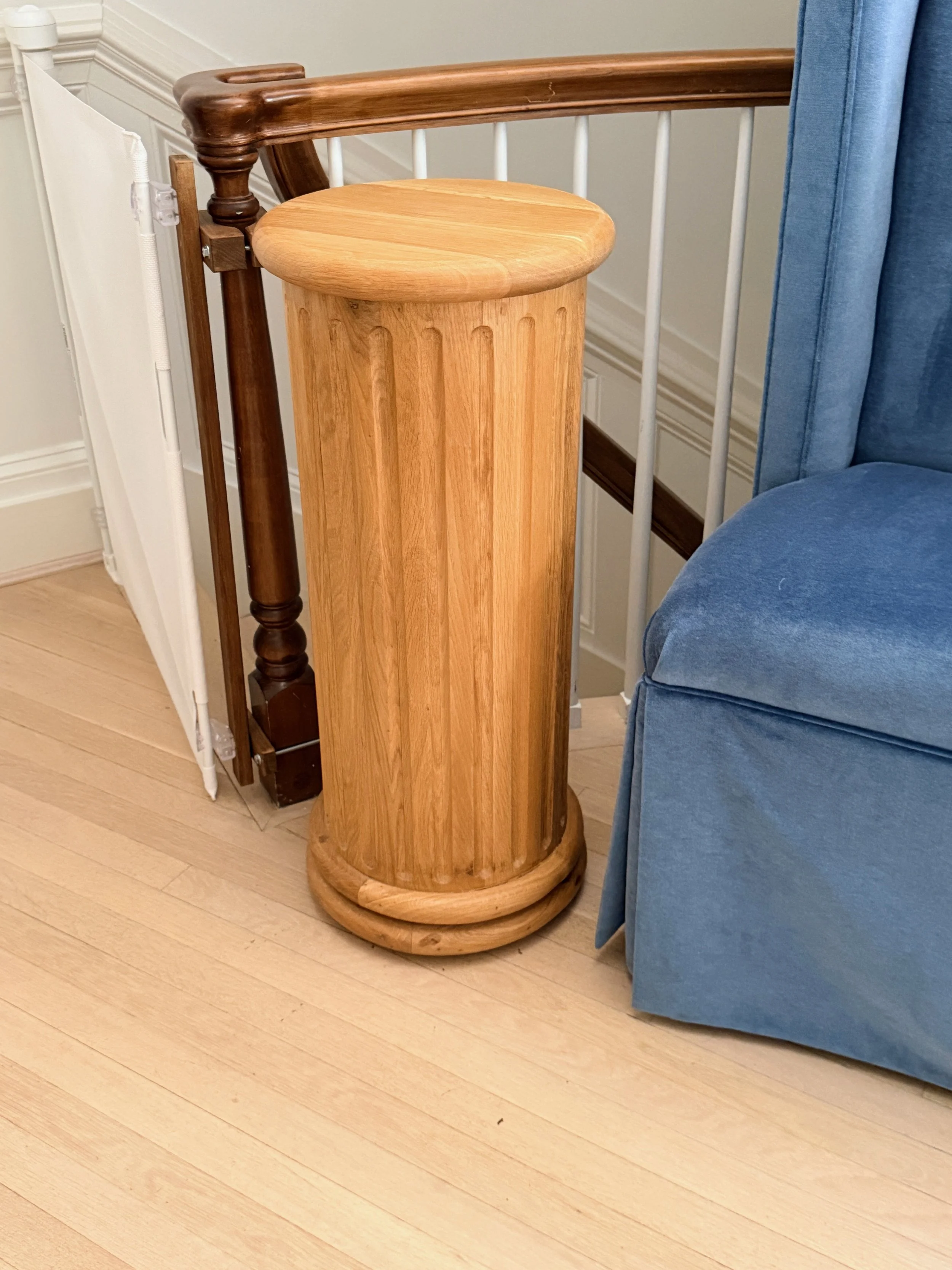Fluted Oak Pedestal Column