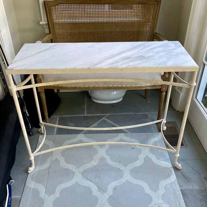 Custom Marble Top Iron Console Table