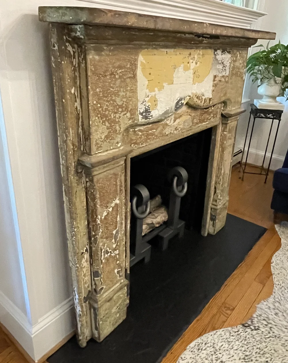 Antique Painted Wood Fireplace Surround — GoneGirl