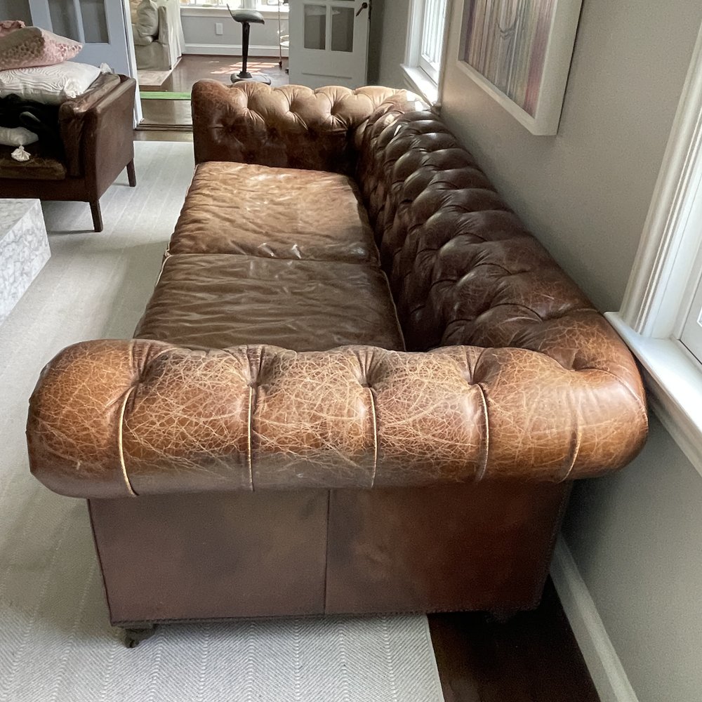 Rh Kensington Leather Sofa In Vintage